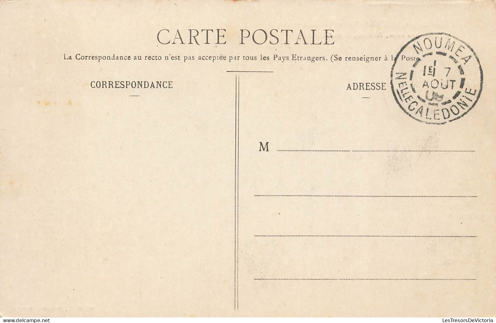 Nouvelle Calédonie- Nouméa - Mess Des Officiers - Oblitéré 1909  -  Carte Postale Ancienne - Nueva Caledonia