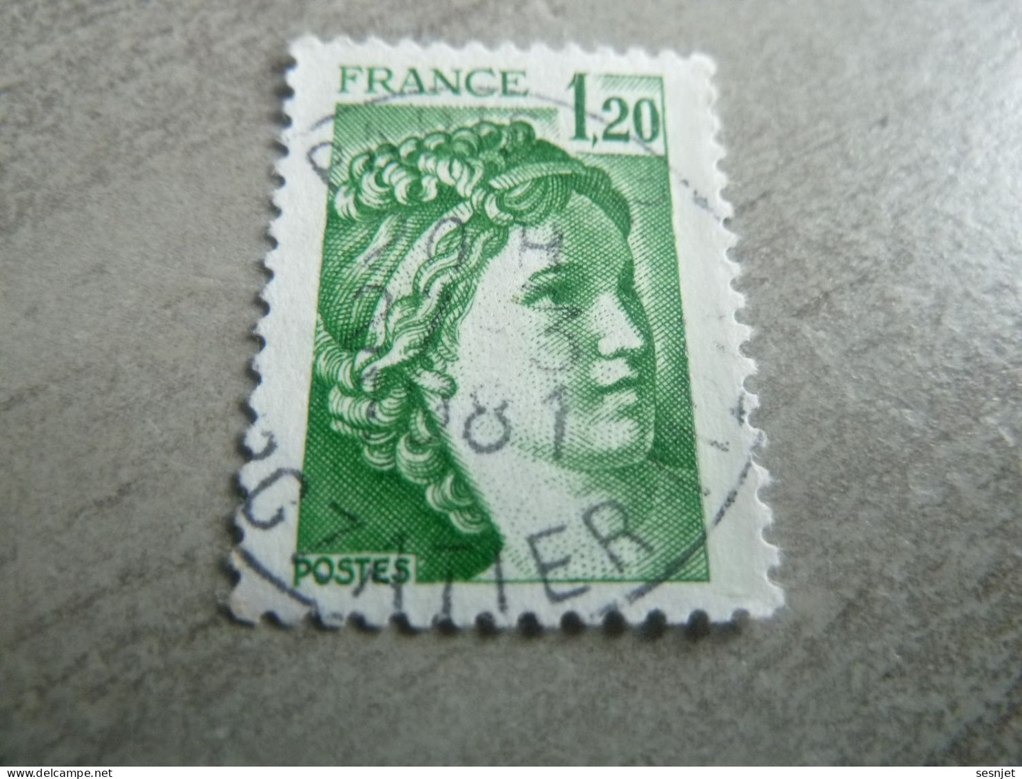 Sabine De Gandon - 1f.20 - Yt 2101 - Vert - Oblitéré - Année 1980 - - 1977-1981 Sabine (Gandon)