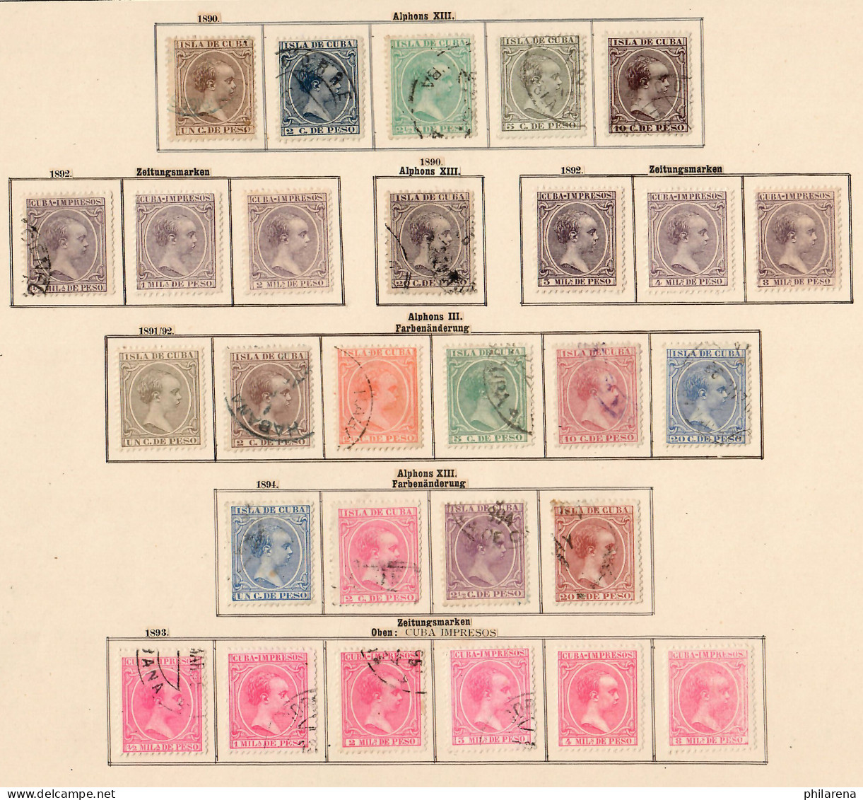 1873-1907 Stamp Collection: Nearly Complete, Also American Occupation, */o - Otros & Sin Clasificación