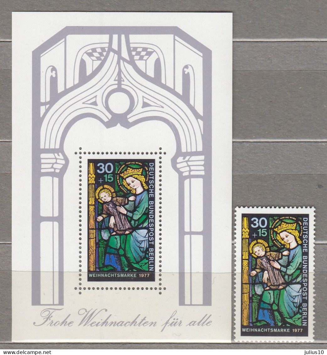 GERMANY BERLIN 1977 Christmas MNH(**) Mi 560, Bl.6 #34389 - Glas & Fenster