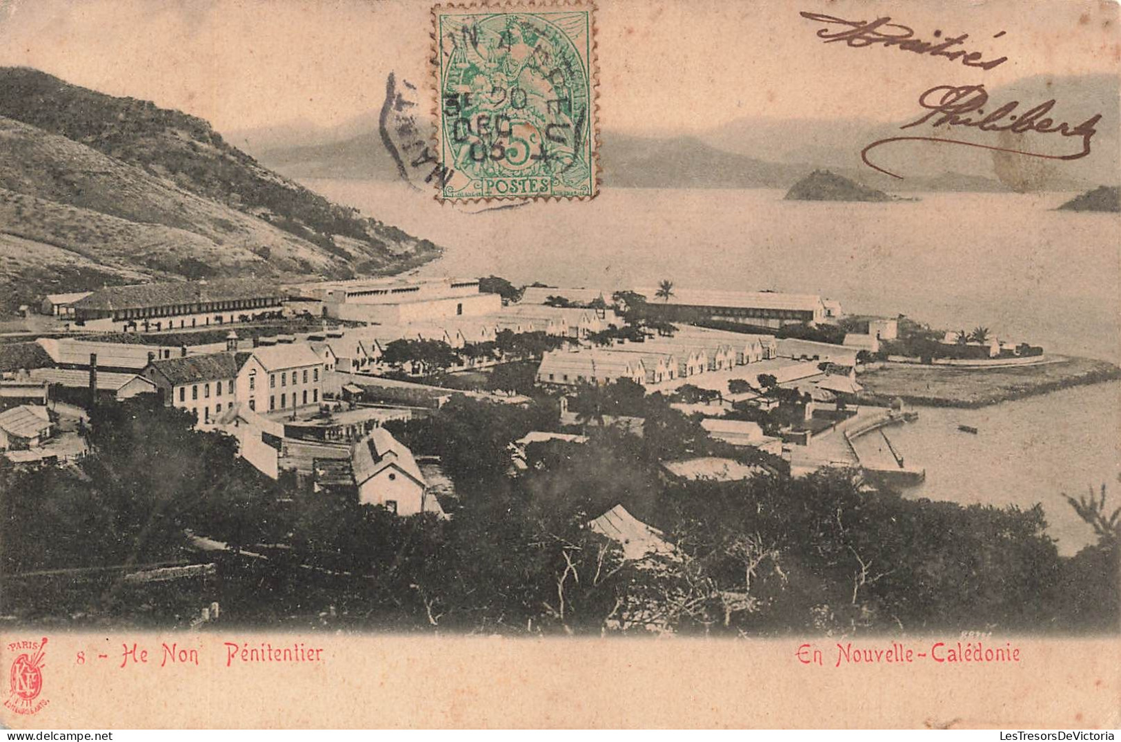 Nouvelle Calédonie - Ile Nou - Pénitentier - Oblitéré 1905 Ambulant -  Carte Postale Ancienne - New Caledonia