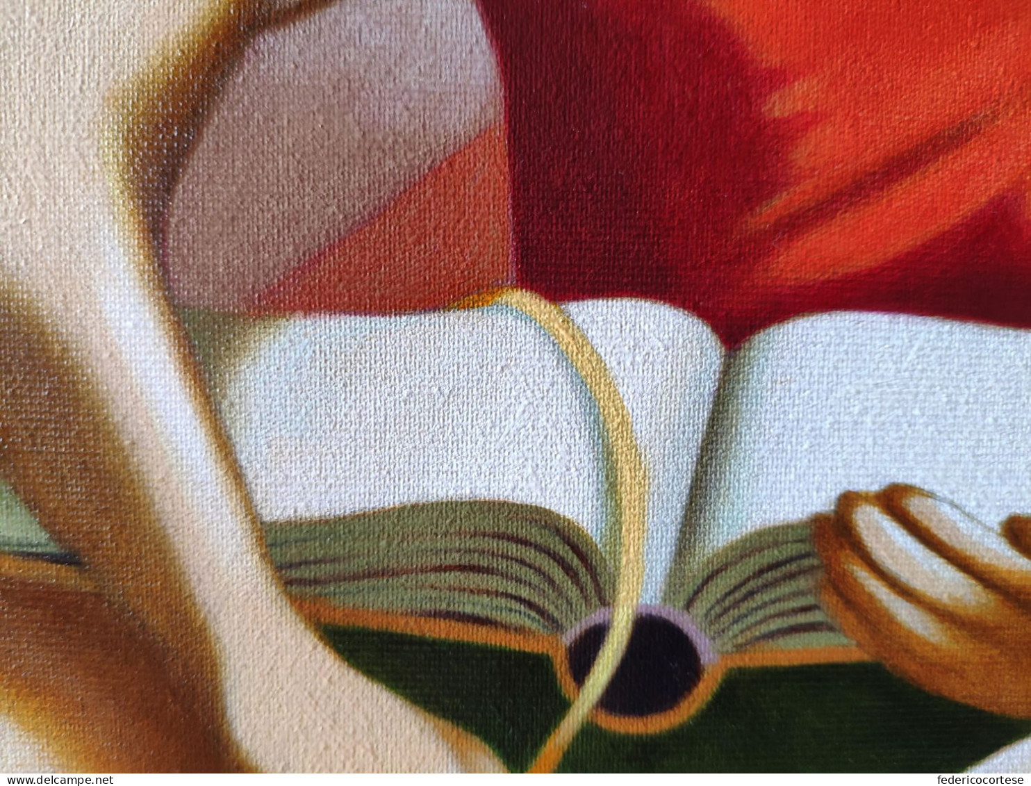 La stanza di lettura, olio su tela / The reading room, oil on canvas