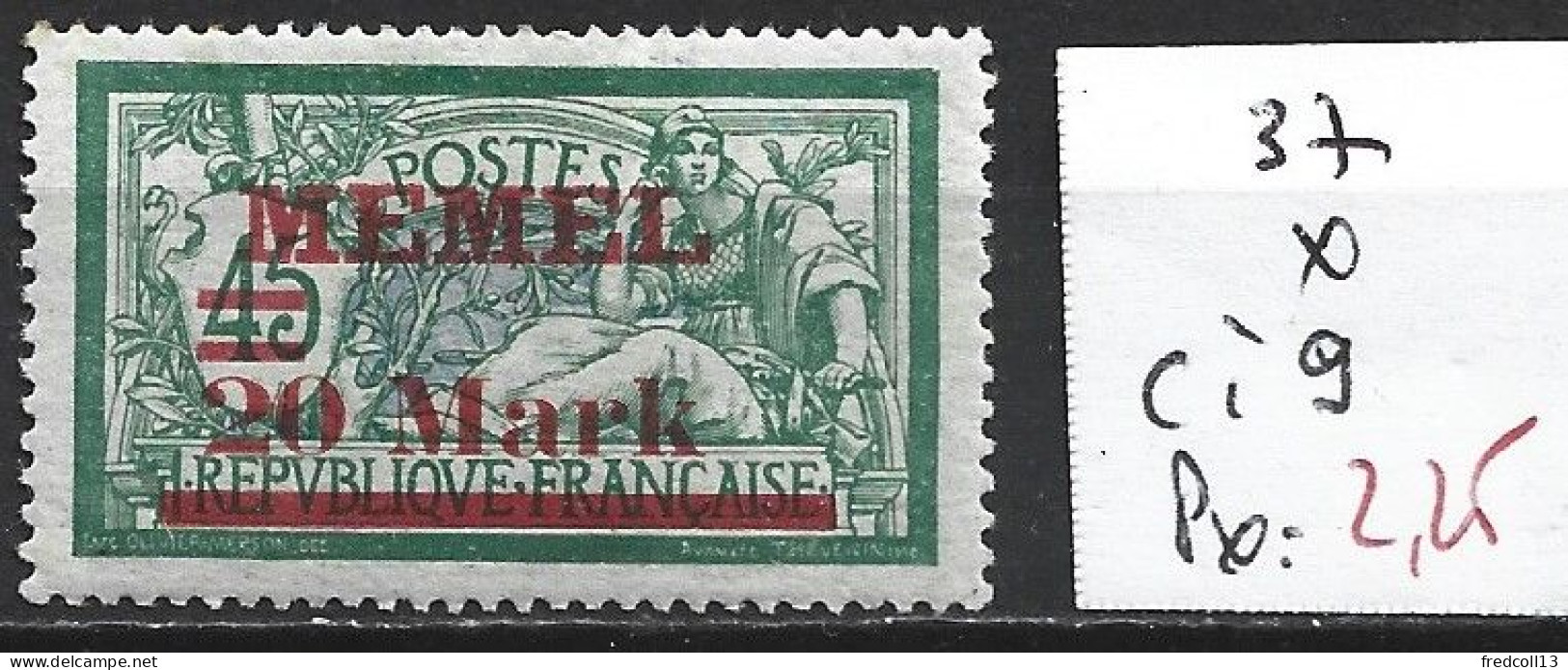 MEMEL 37 * Côte 9 € - Unused Stamps