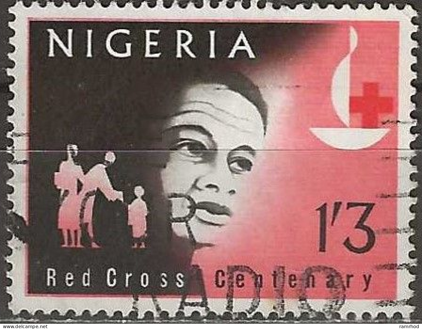 NIGERIA 1963 Centenary Of Red Cross - 1s.3d. Patient And Emblem FU - Nigeria (1961-...)