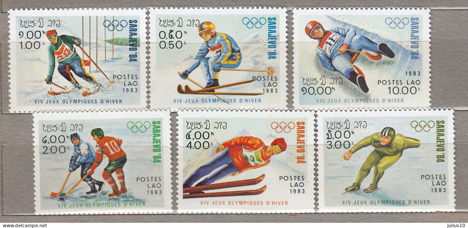 LAOS 1983 Winter Olympic Games Sarajevo MNH (**) Mi 661-666 #Sport18 - Inverno1984: Sarajevo