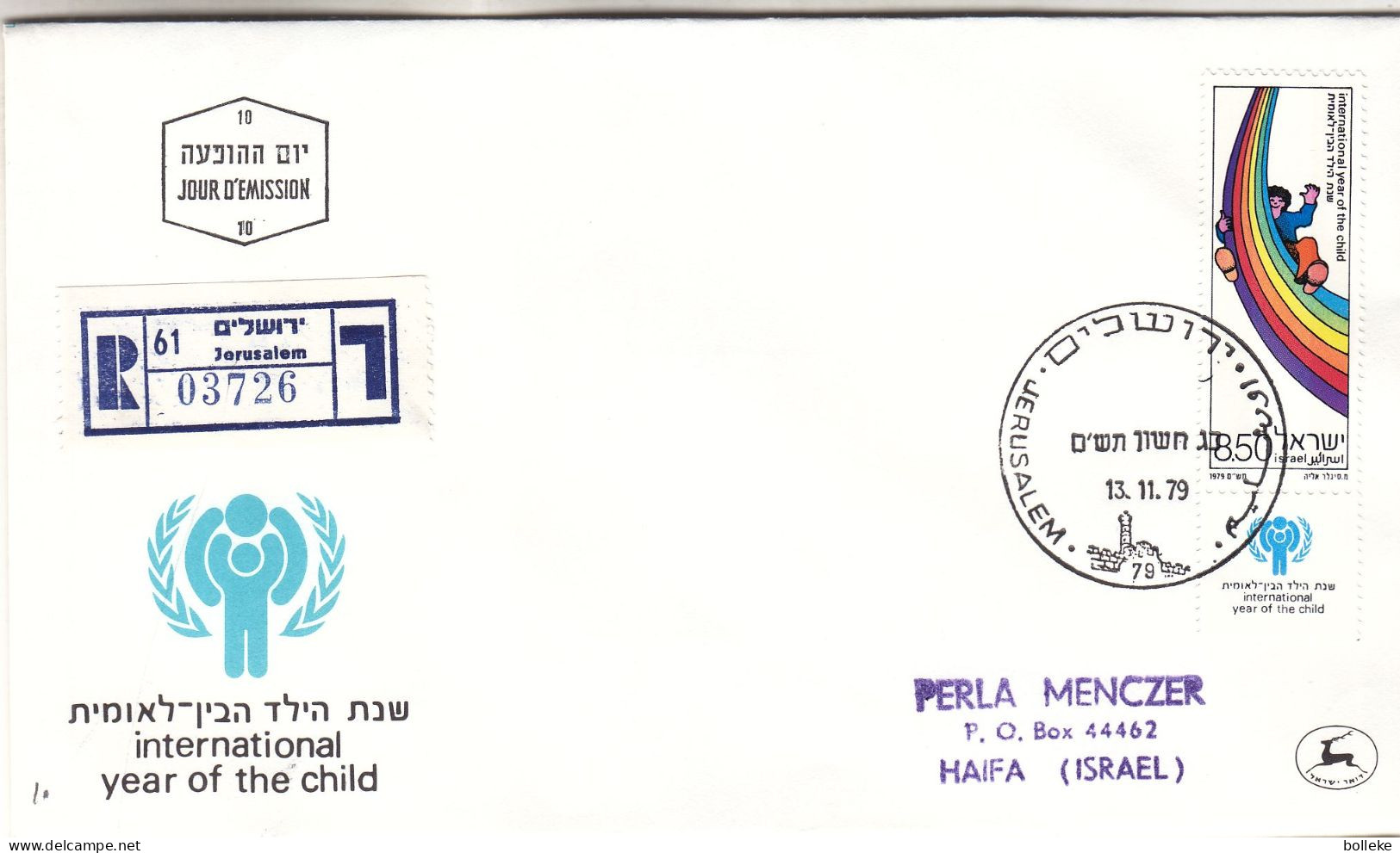 Israël - Lettre Recom De 1979 - Oblit Jerusalem - Exp Vers Haifa - Année Inernationale De L'enfant - - Covers & Documents