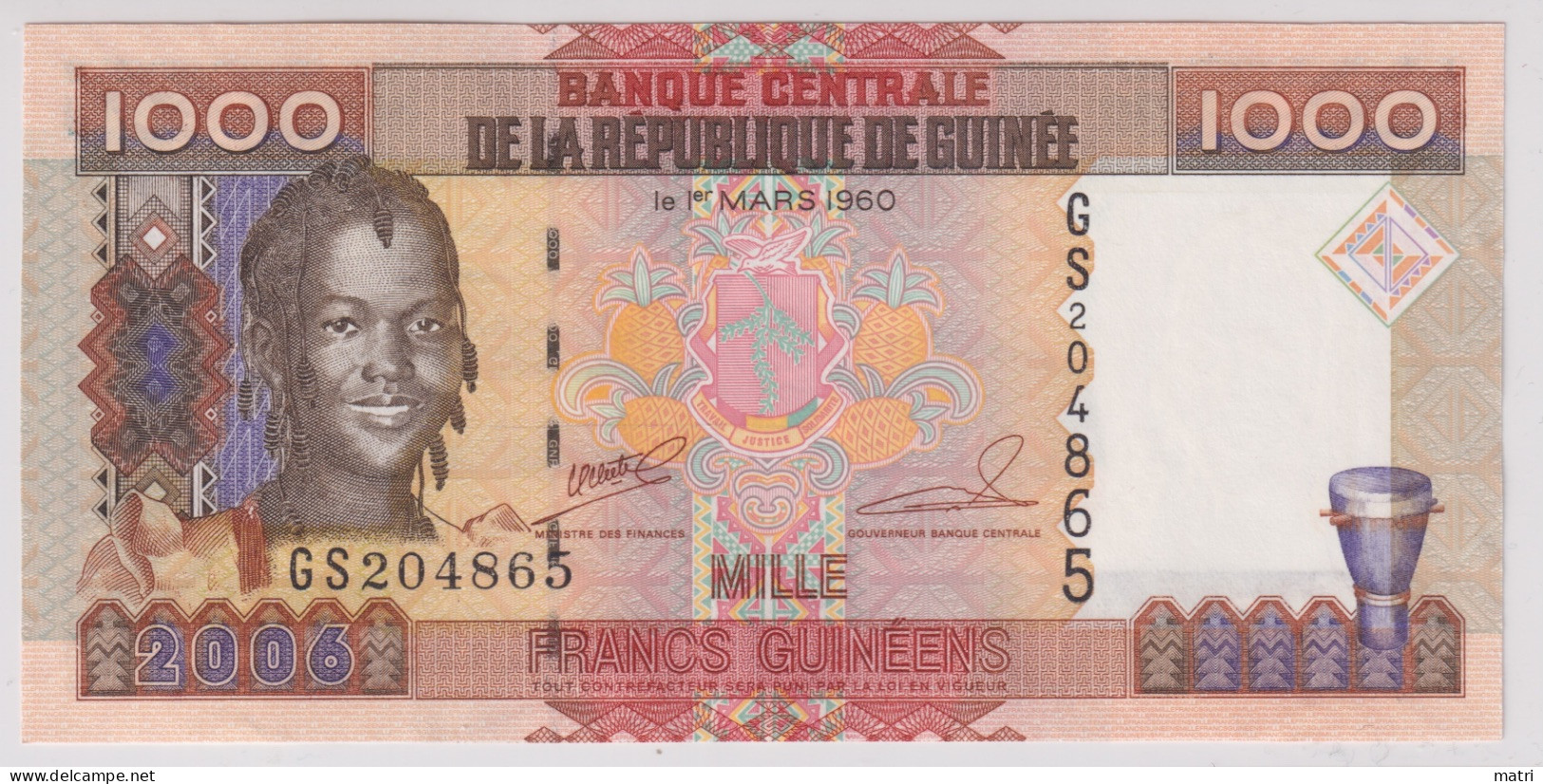 Guinea 1000 Francs 2006 P-40 - Guinea