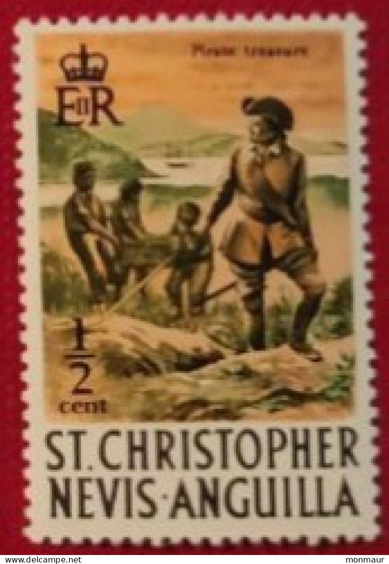 GRAN BRETAGNA SAINT CHRISTOPHER 1970  PIRATE TREASURE NEW - St.Christopher-Nevis-Anguilla (...-1980)