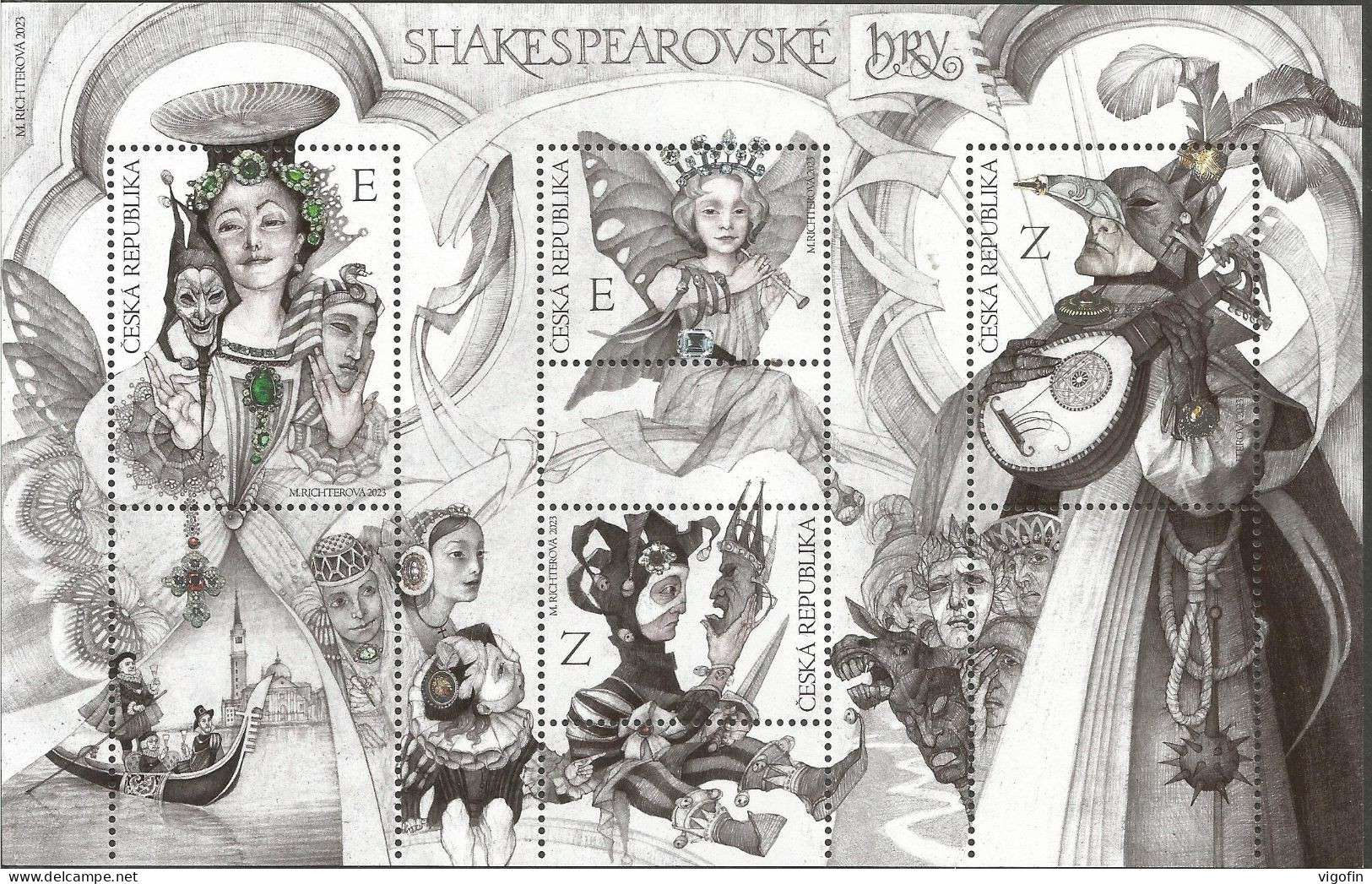 CZ 2023-1228-31 SHAKESPEARE, CZECH,.S/S,  MNH - Blokken & Velletjes