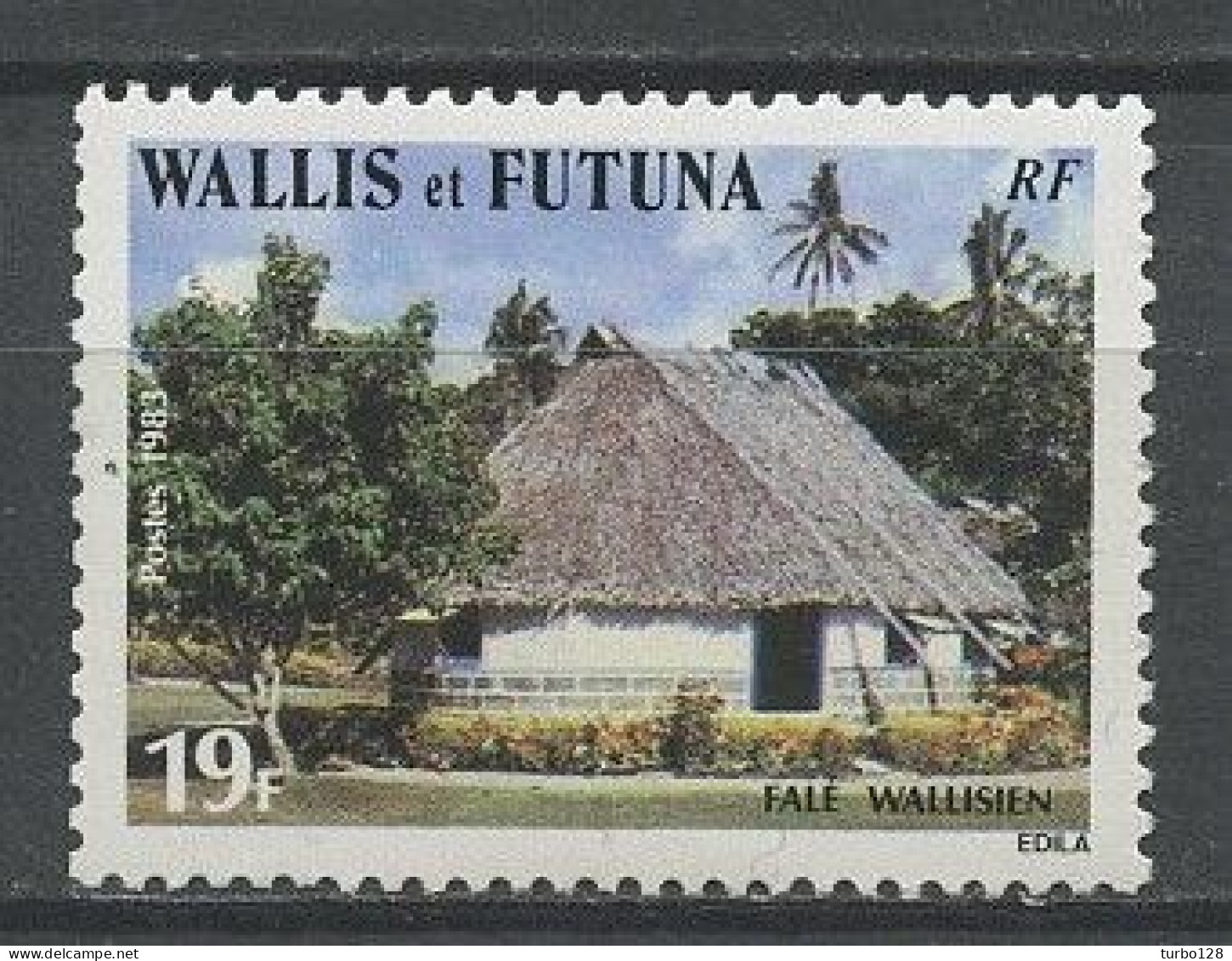 WALLIS 1983 N° 302 ** Neuf MNH Superbe Habitat House Falé Wallisien Maison House - Neufs