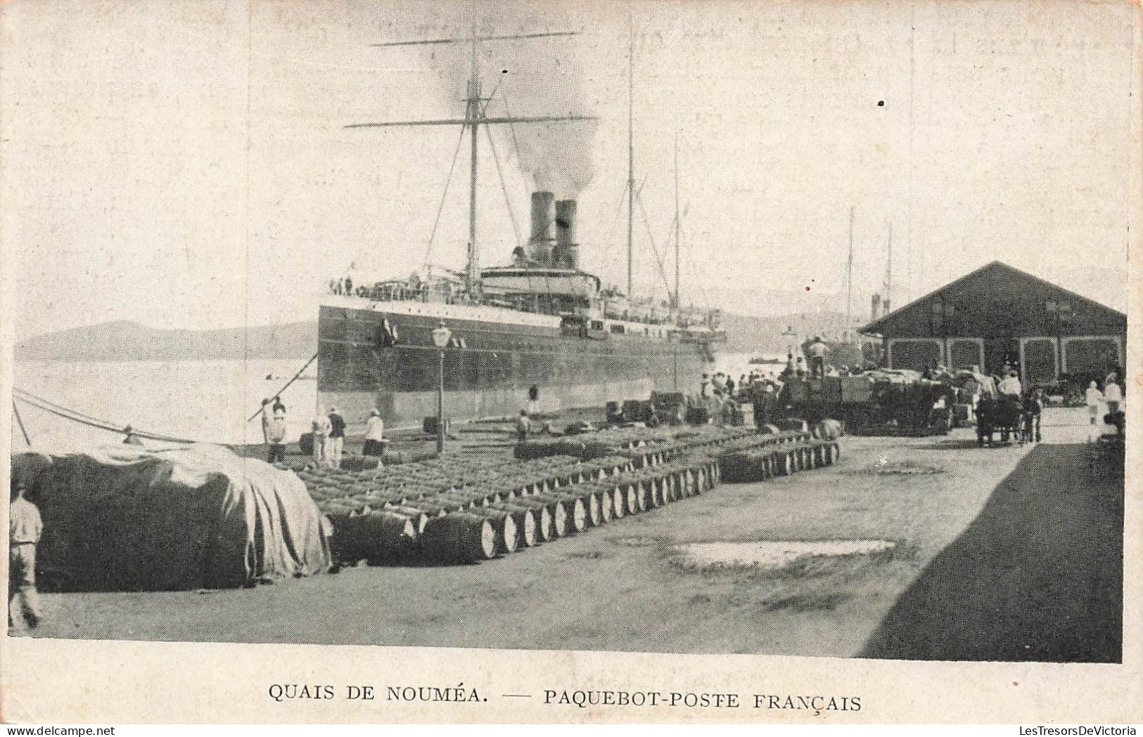 Nouvelle Calédonie - Quai De Nouméa - Paquebot Poste Français - Courrier  -   Carte Postale Ancienne - New Caledonia