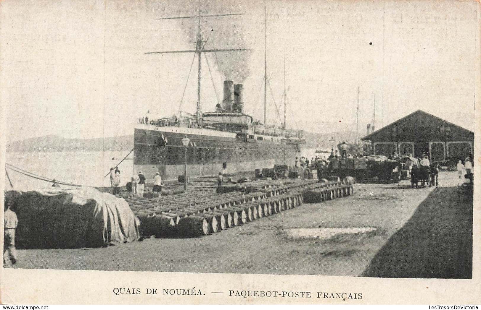 Nouvelle Calédonie - Quai De Nouméa - Paquebot Poste Français - Courrier  -   Carte Postale Ancienne - Nueva Caledonia