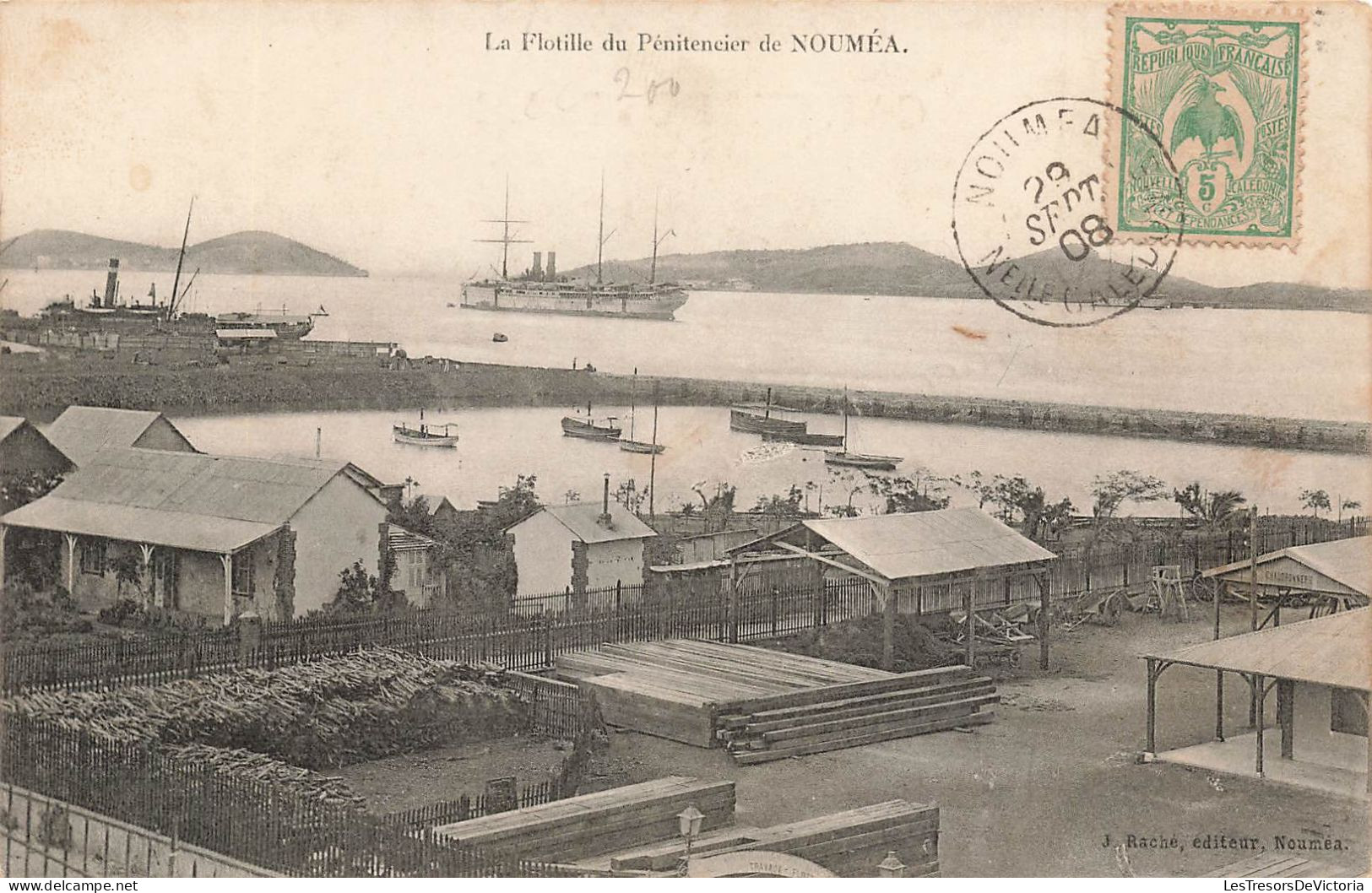 Nouvelle Calédonie - La Flotille Du Pénitentier De Nouméa - Raché - Bateau - Mer -   Carte Postale Ancienne - New Caledonia