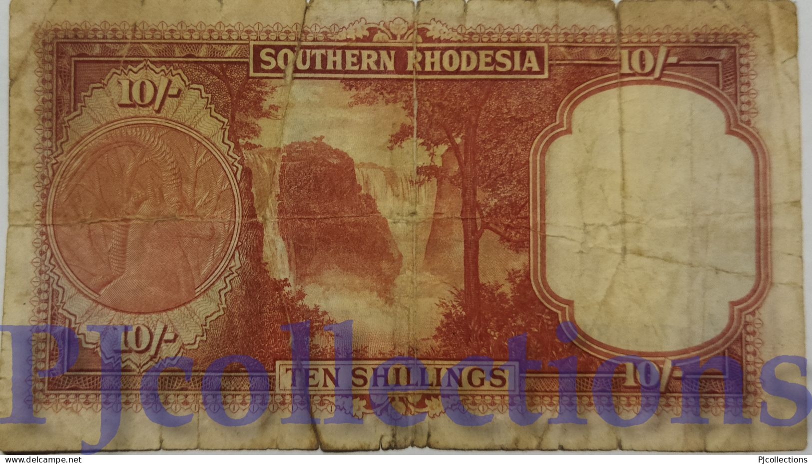 SOUTHERN RHODESIA 10 SHILLINGS 1951 PICK 9f VG/F RARE - Rhodesien