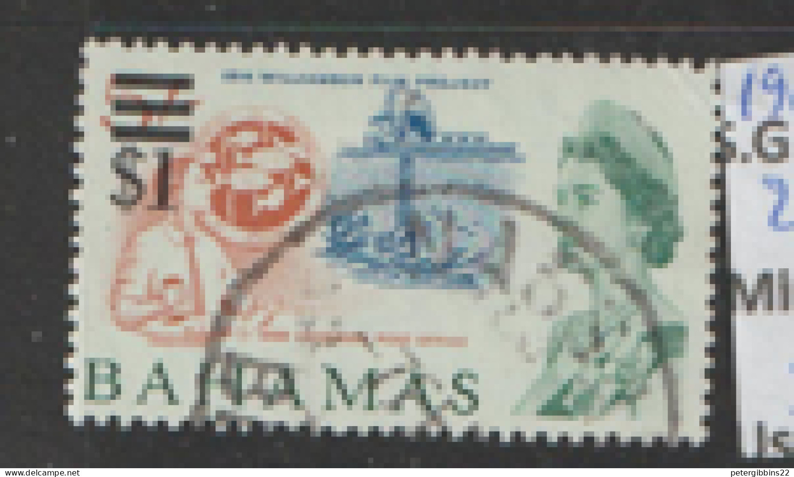 Bahamas 1966  SG 281  $1 Overprint    Fine Used - 1963-1973 Ministerial Government