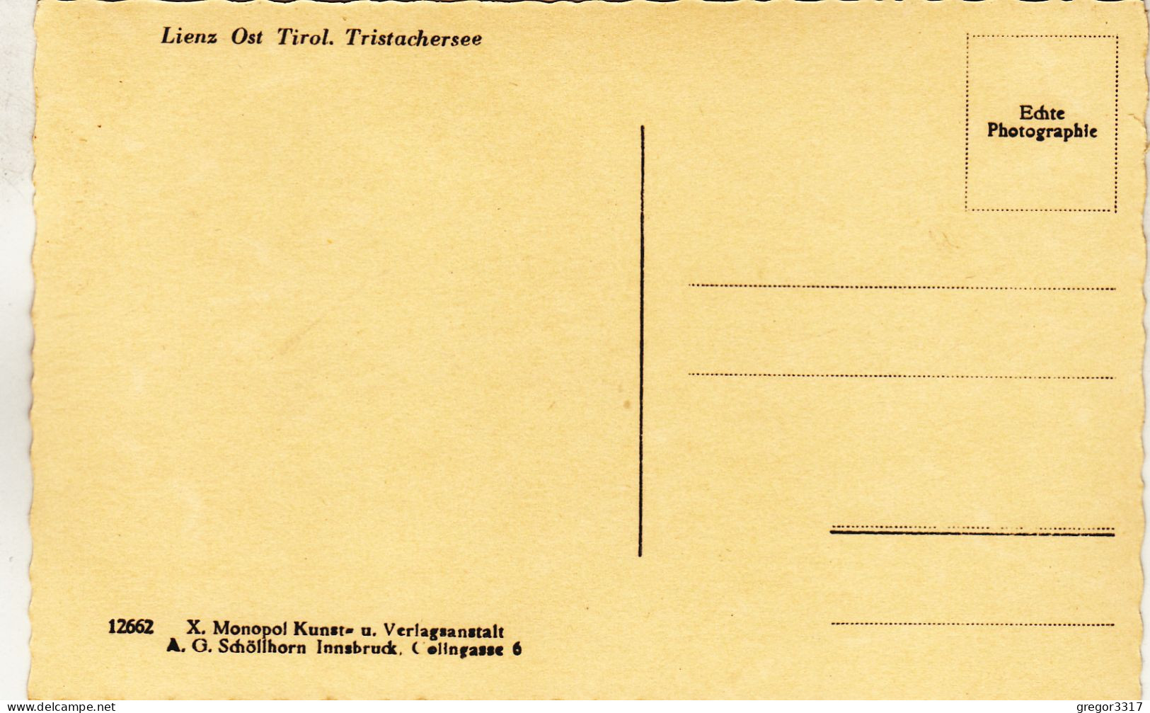 E4467) LIENZ - TRISTACHERSEE - Schöllhorn - FOTO AK -wunderschöne Alte Karte TOP ! - Lienz