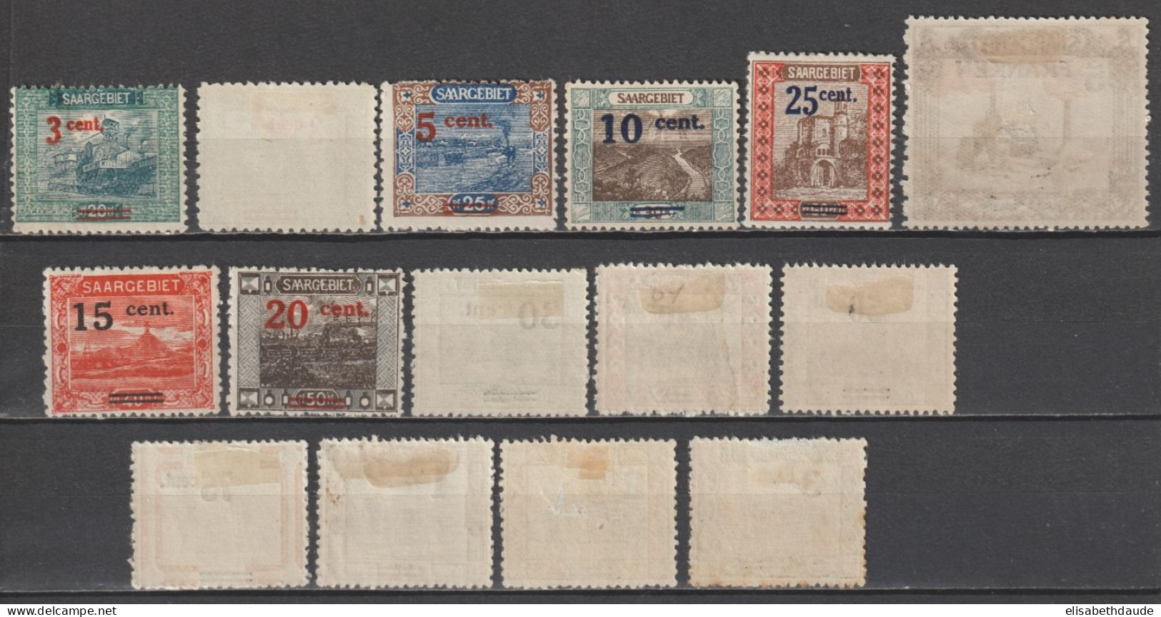 SAAR / SARRE - 1921 - SERIE COMPLETE YT N° 69/82 + 69 * MH  - COTE = 110 EUR. - Nuovi