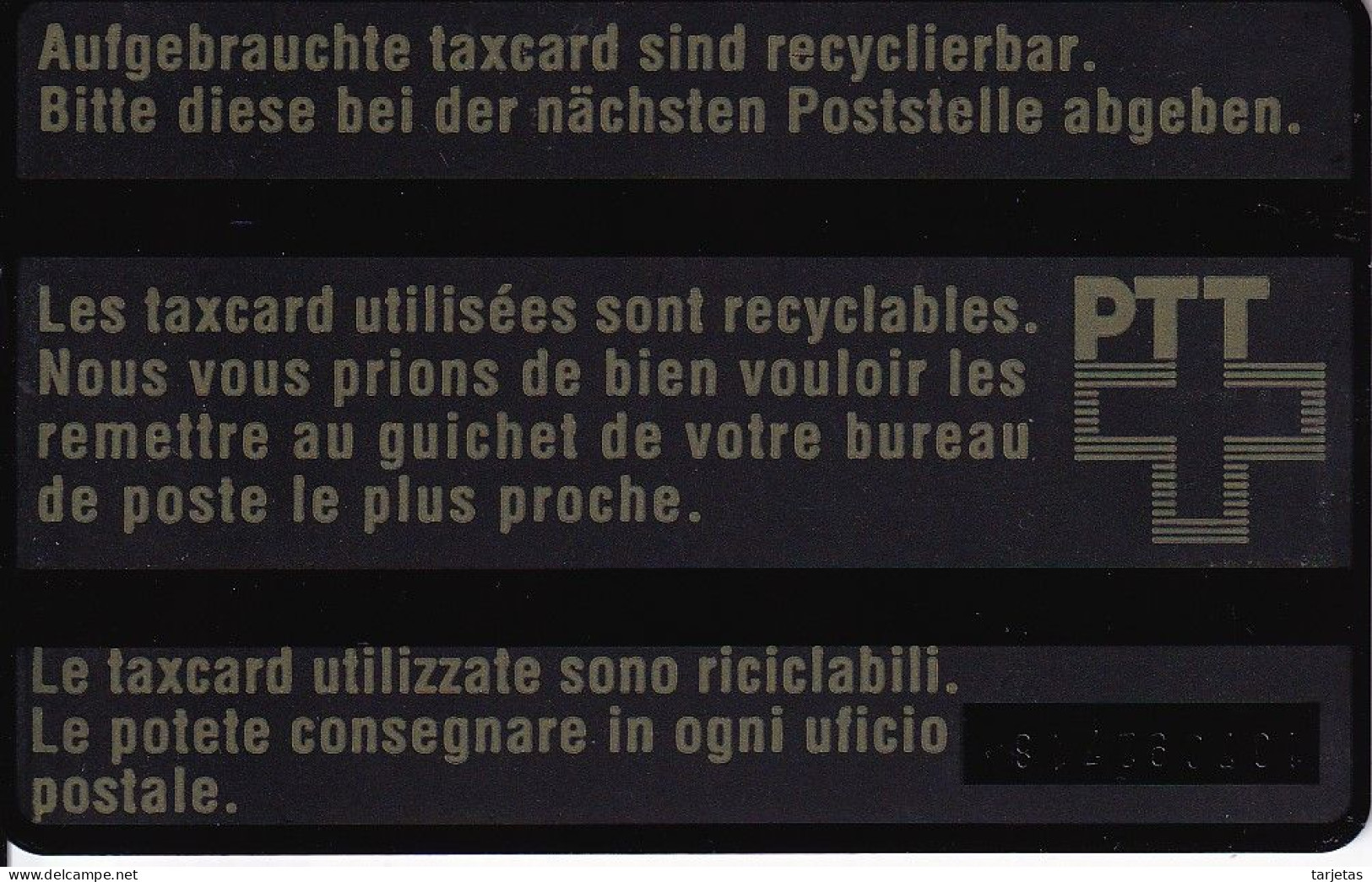 TARJETA DE SUIZA DE TAXCARD DE 20 UNITS (107C) - Schweiz