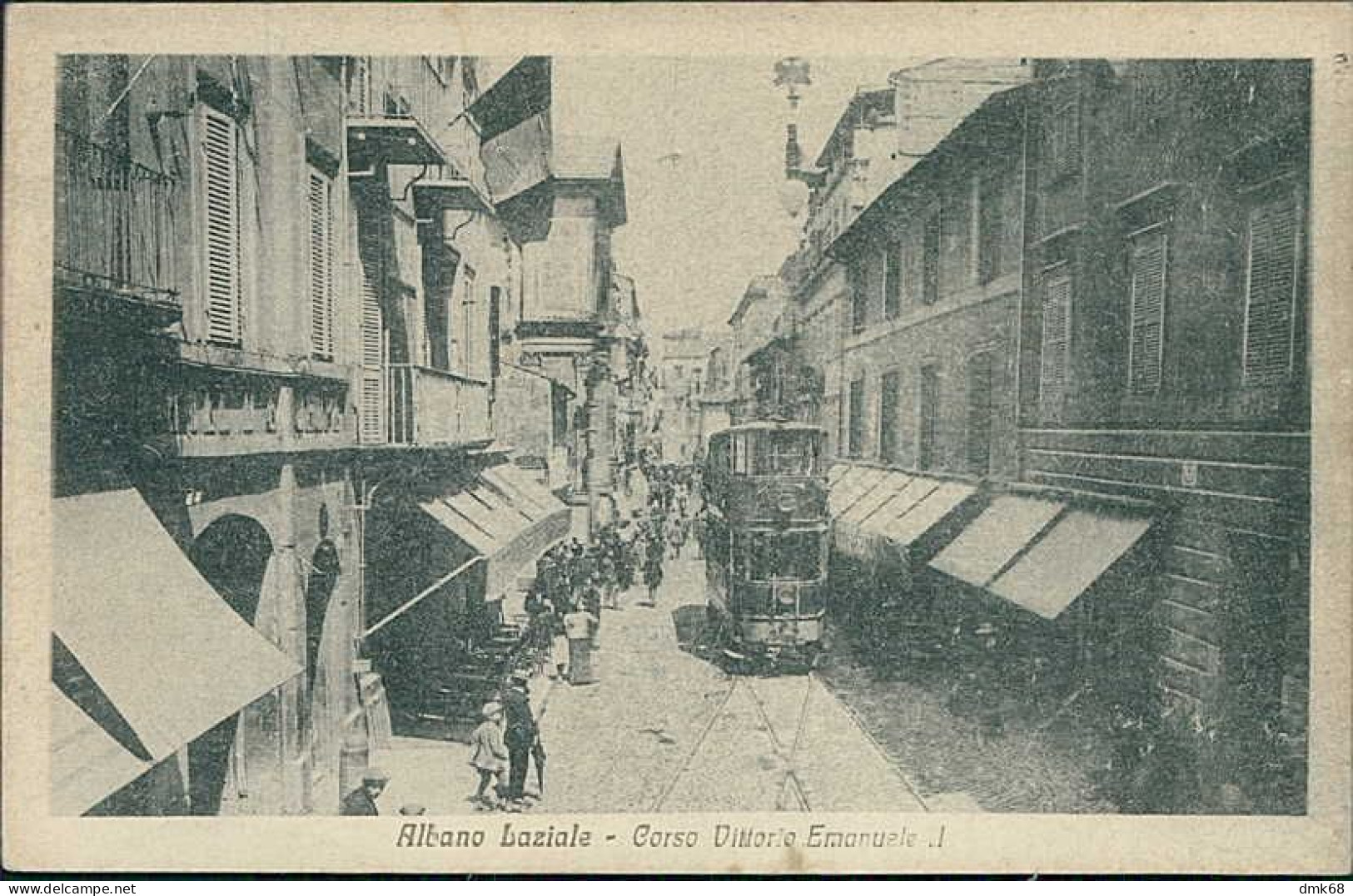 ALBANO LAZIALE ( ROMA ) CORSO VITTORIO EMANUELE II / TRAM DUE PIANI - EDIZIONE CAGNOLI - SPEDITA 1920 (19328) - Velletri