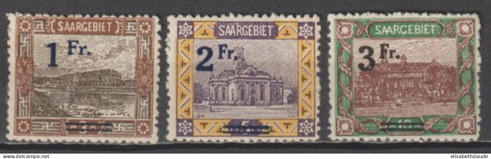 SAAR / SARRE - 1921 - YT N° 79/81 ** MNH  - COTE = 89 EUR. - Unused Stamps