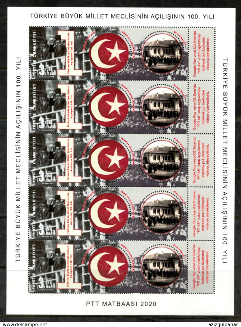 TURKEY -   2020 - 100TH YEAR OF OPENING OF TURKISH GRAND ASSEMBLY BLOCK - Oblitérés