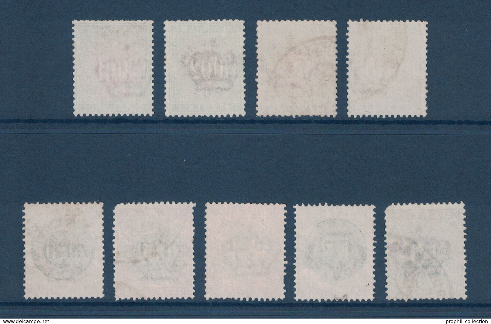 LOT SÉRIE De 9 TIMBRES FISCAUX D'ITALIE ITALIA FISCAL REVENUE CATASTALE (RELATIFS AUX PROPRIÉTÉS FONCIÈRES) - Steuermarken