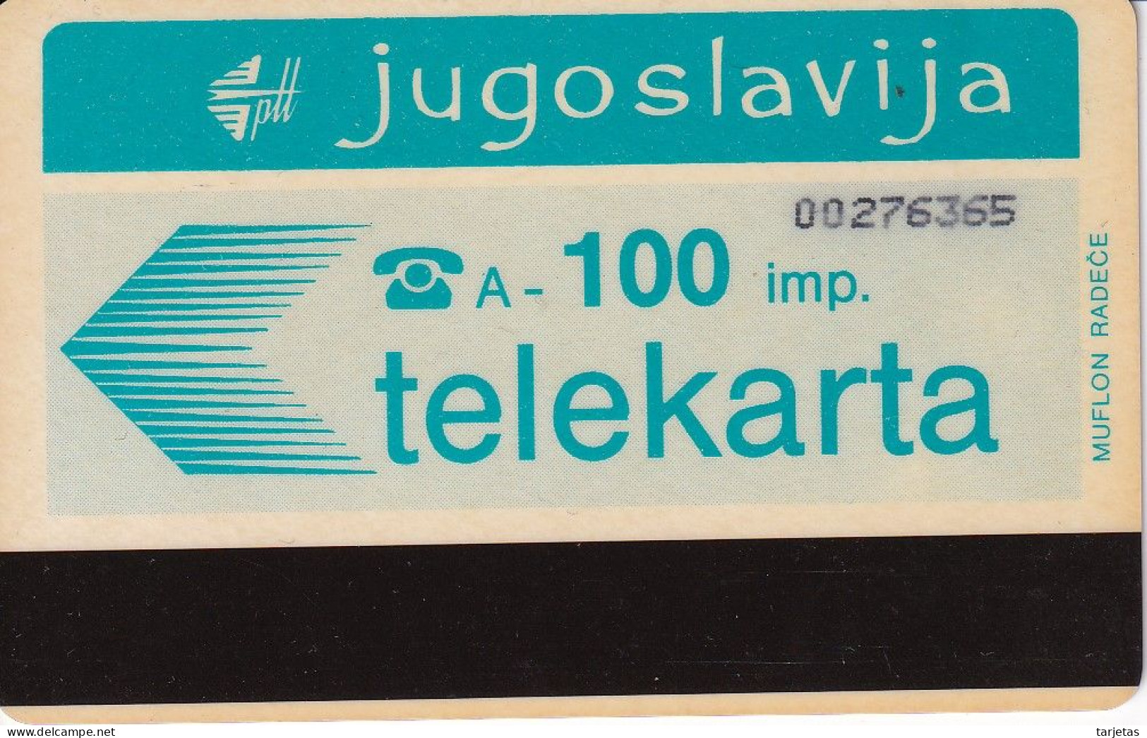 TARJETA DE YUGOSLAVIA DE 100 IMP - NAZQUITE NAS ZAGREB - Yugoslavia