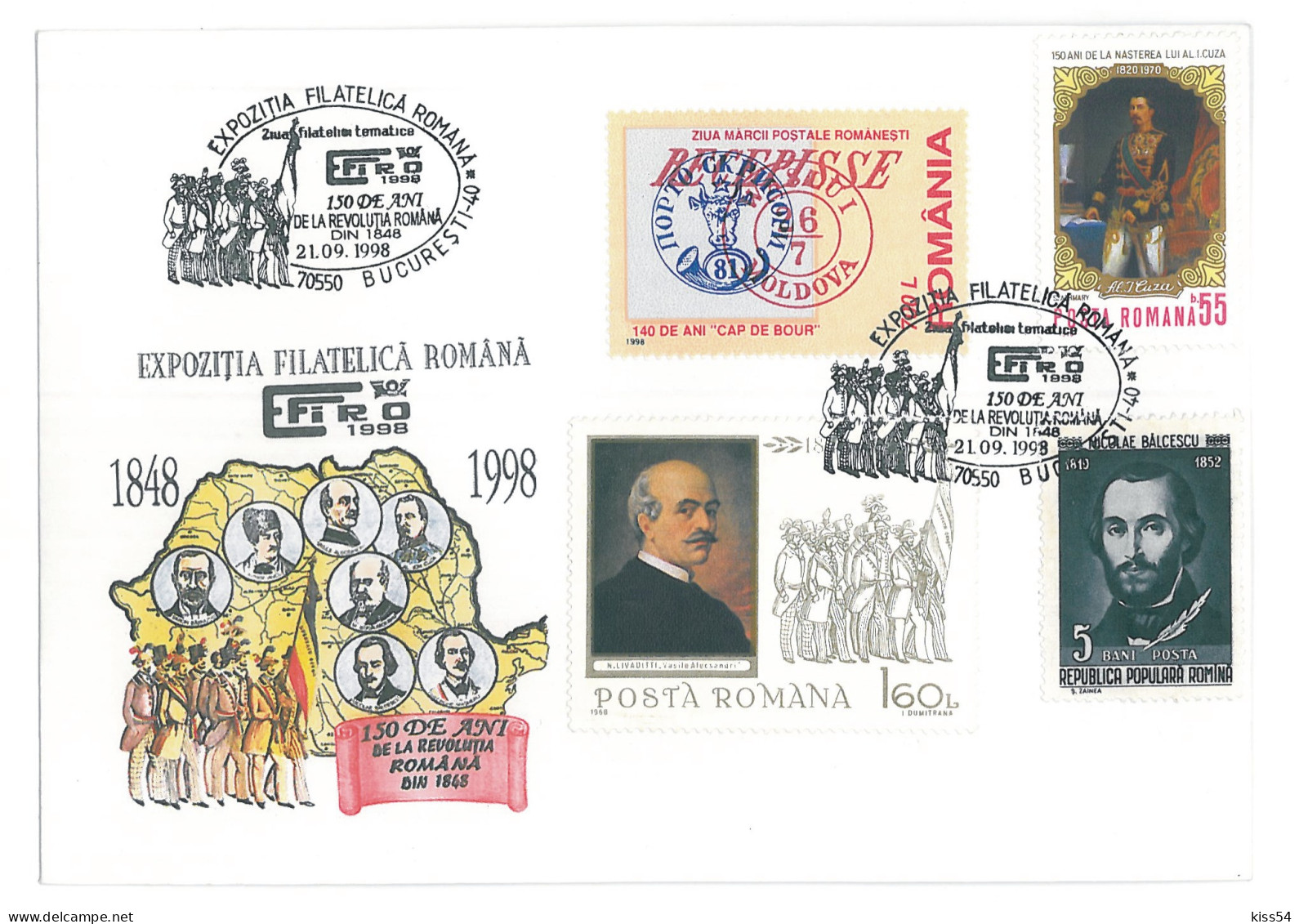 COV 53 - 3006 - 150 De Ani De La Revolutia Din 1848, Romania - Cover - Used - 1998 - Cartas & Documentos