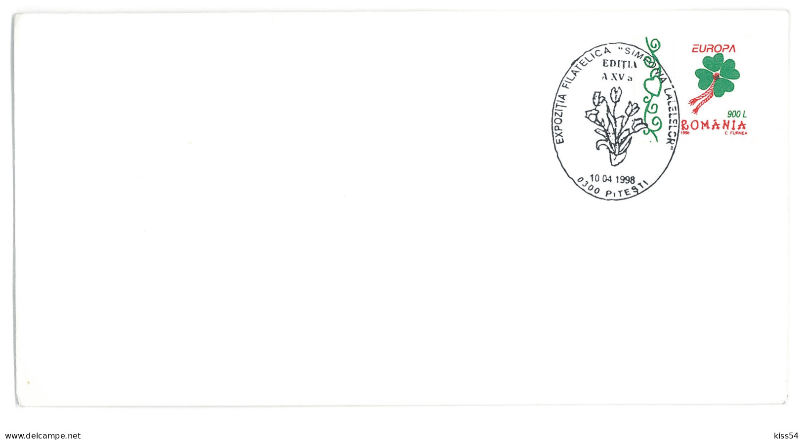 COV 53 - 3003, Simfonia Lalelelor, Pitesti, Romania - Cover - Used - 1998 - Lettres & Documents