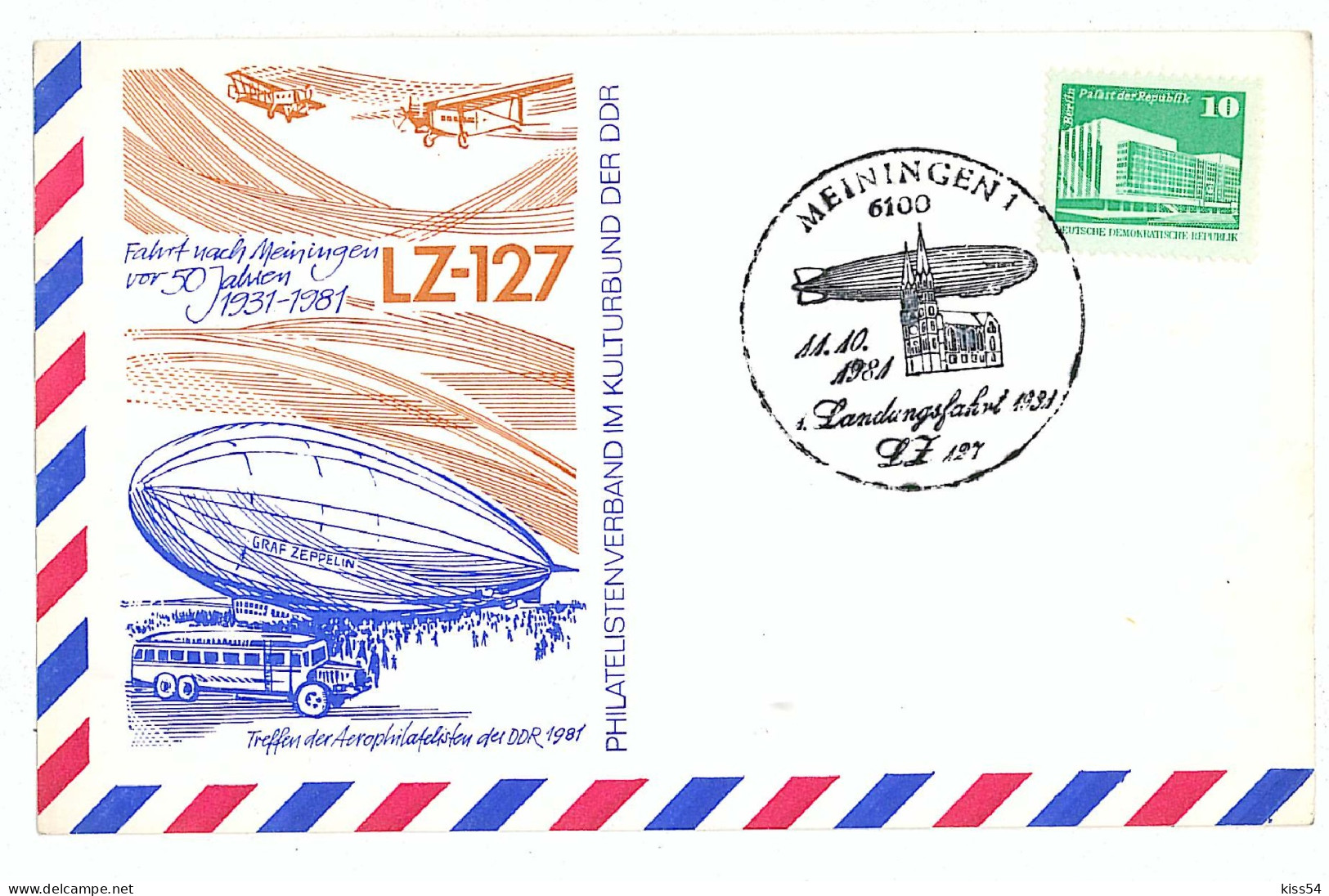 COV 53 - 38 ZEPPELIN LZ-127, Germany - Cover - Used - 1991 - Zeppeline