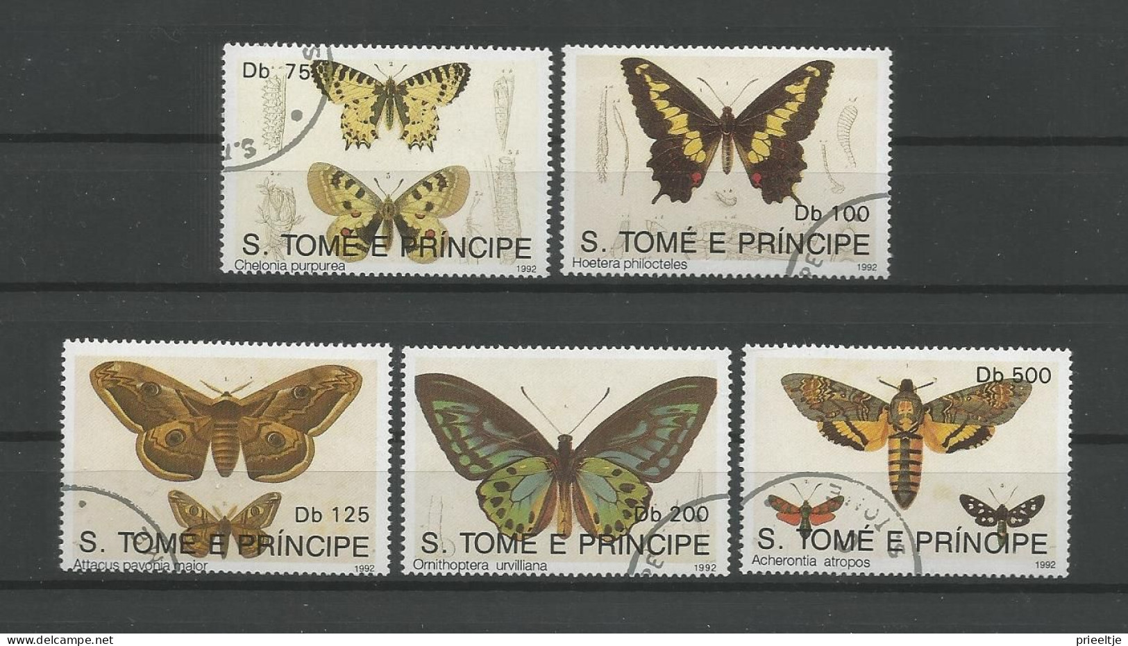 St Tome E Principe 1992 Butterflies  Y.T. 1094/1098 (0) - Sao Tome Et Principe