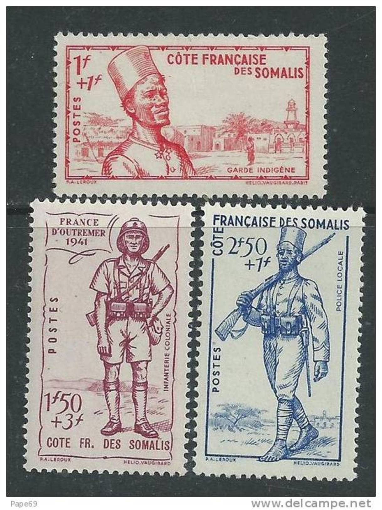 Cote Des Somalis N° 188 / 90  XX :  Défense De L'Empire, Les 3 Valeurs Sans Charnière, TB - Sonstige & Ohne Zuordnung