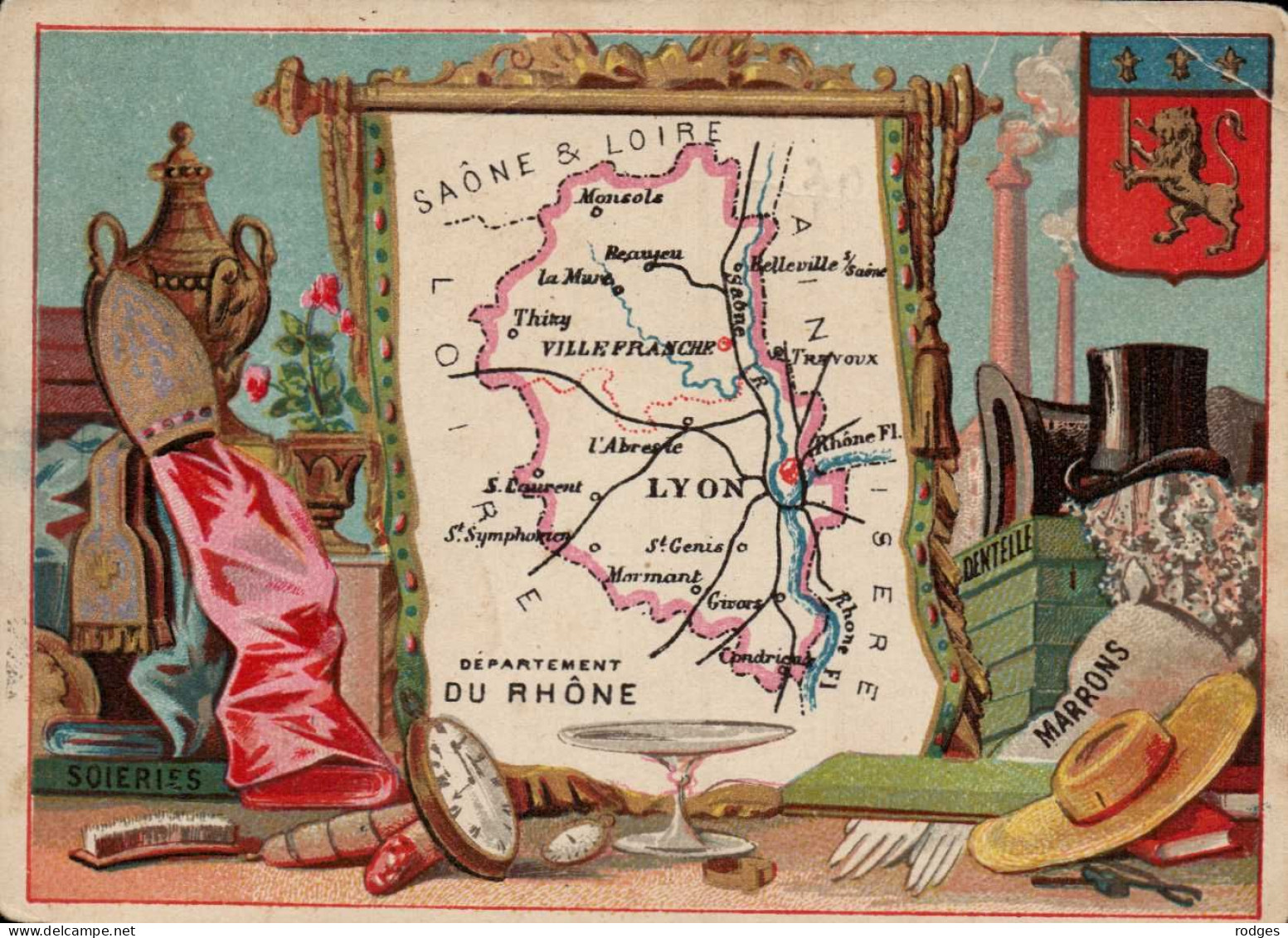 BOURGOGNE , Mini Cpa  SAONE Et LOIRE , Département Du Rhone (10976) - Bourgogne