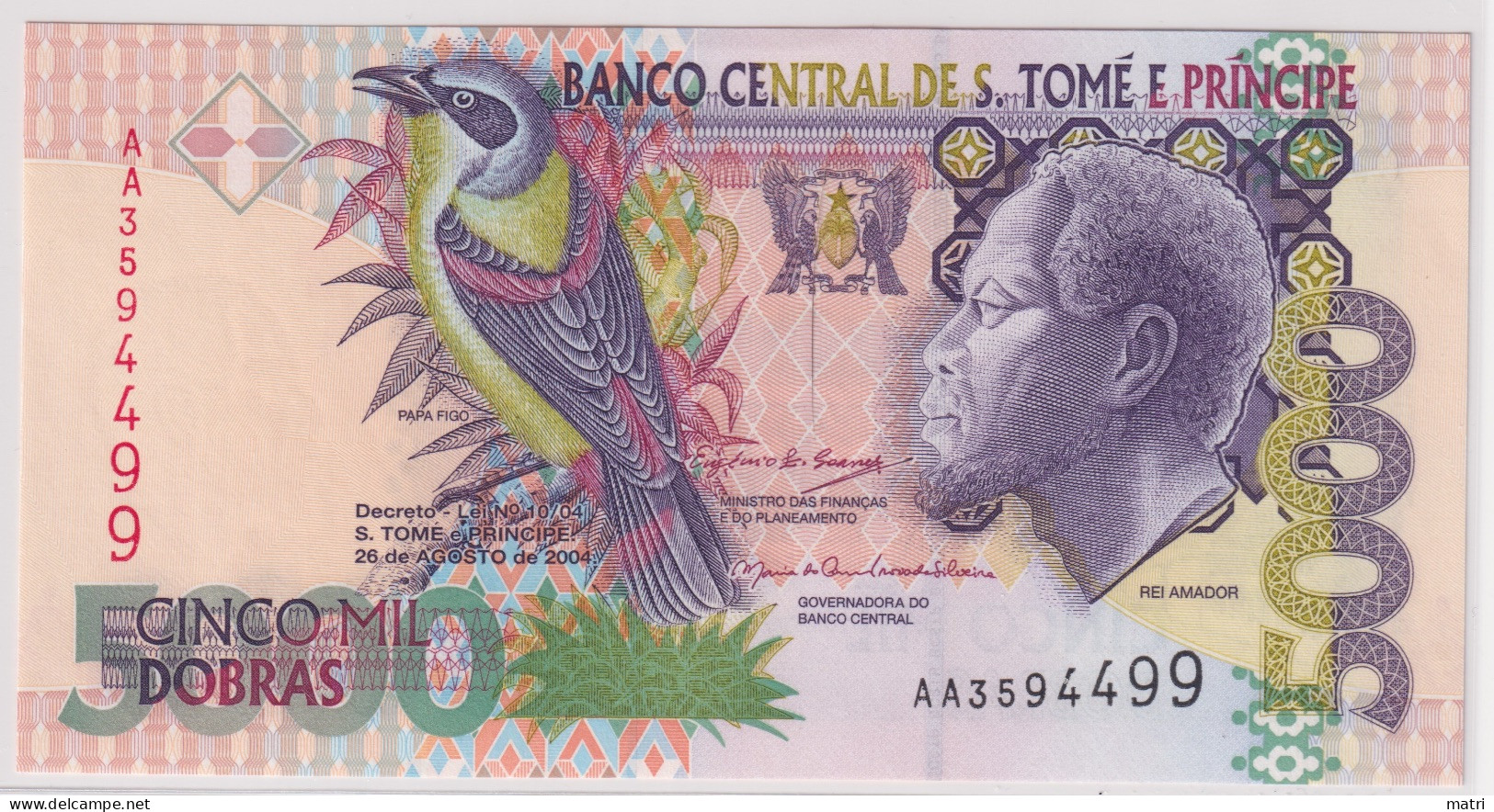 Sao Tome 5000 Dobras 2004 P-65 - San Tomé Y Príncipe