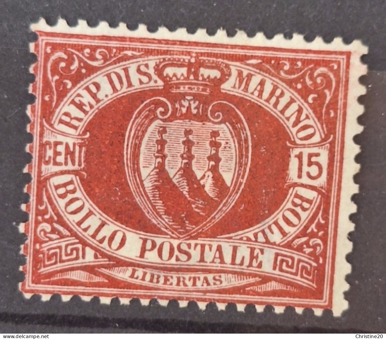 Saint-Marin 1892/94 N°15 (*) TB Cote 160€ - Neufs