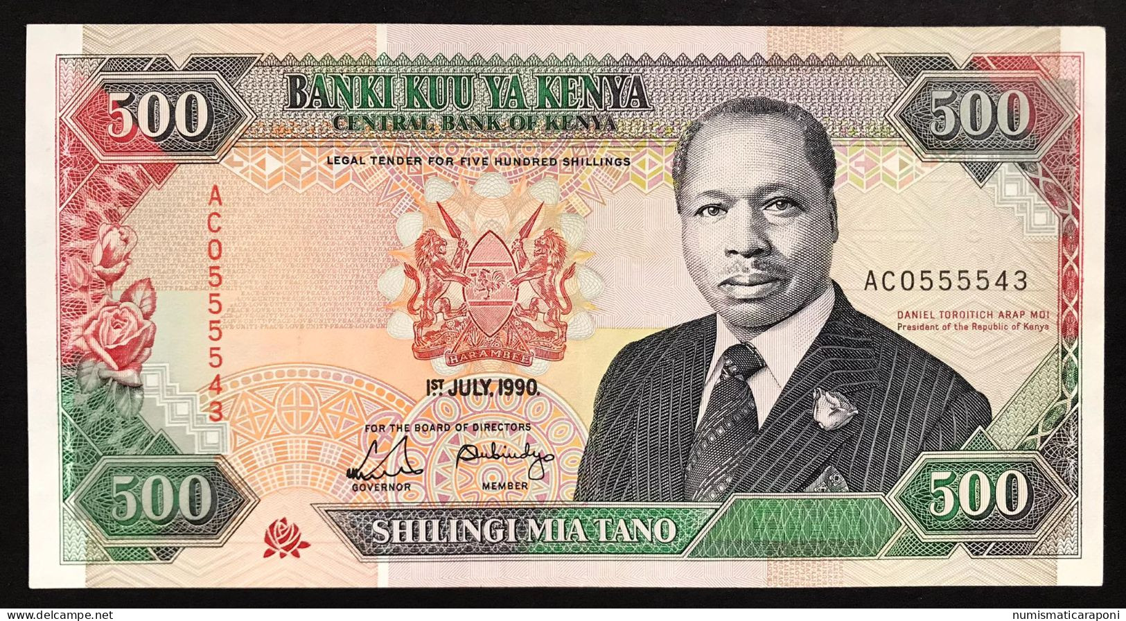 KENYA 500 SHILINGI 1990 Spl LOTTO.535 - Kenia