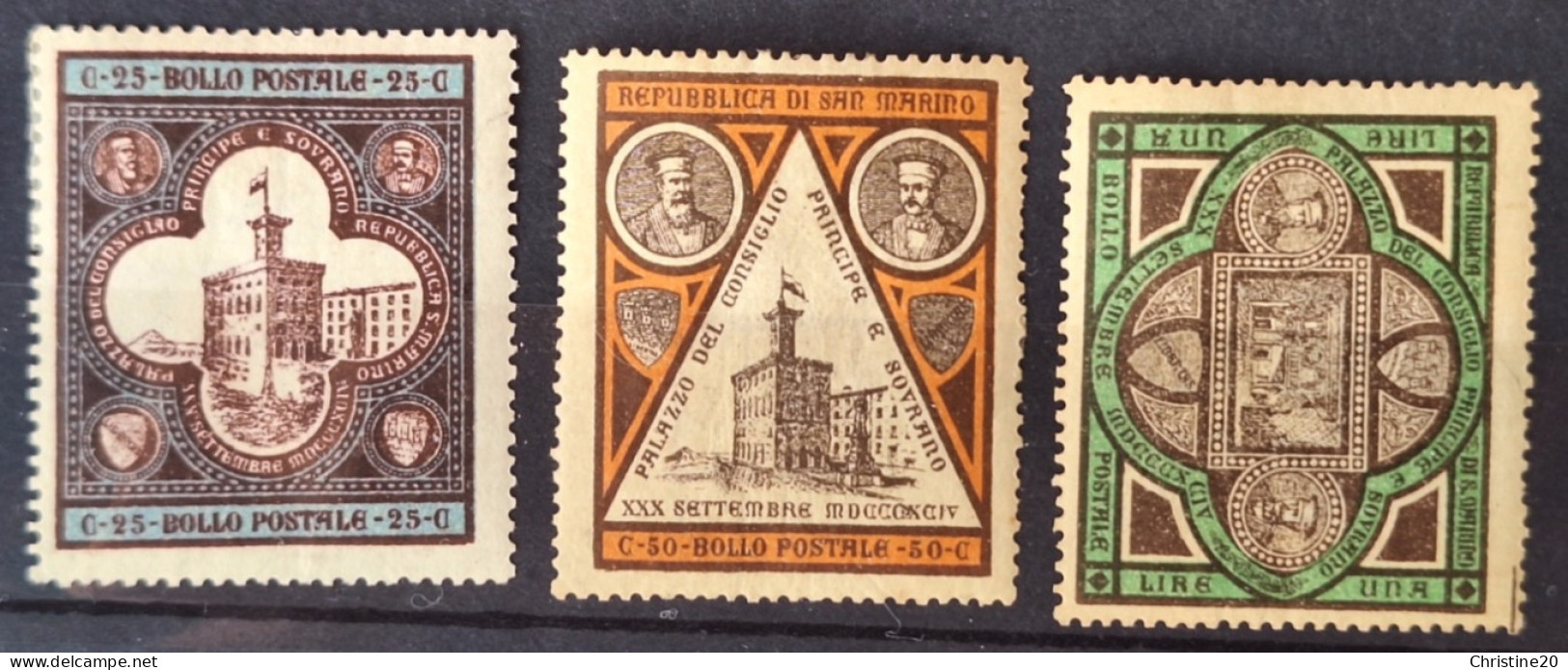 Saint-Marin 1894 N°23/25 * TB Cote 78€ - Nuevos