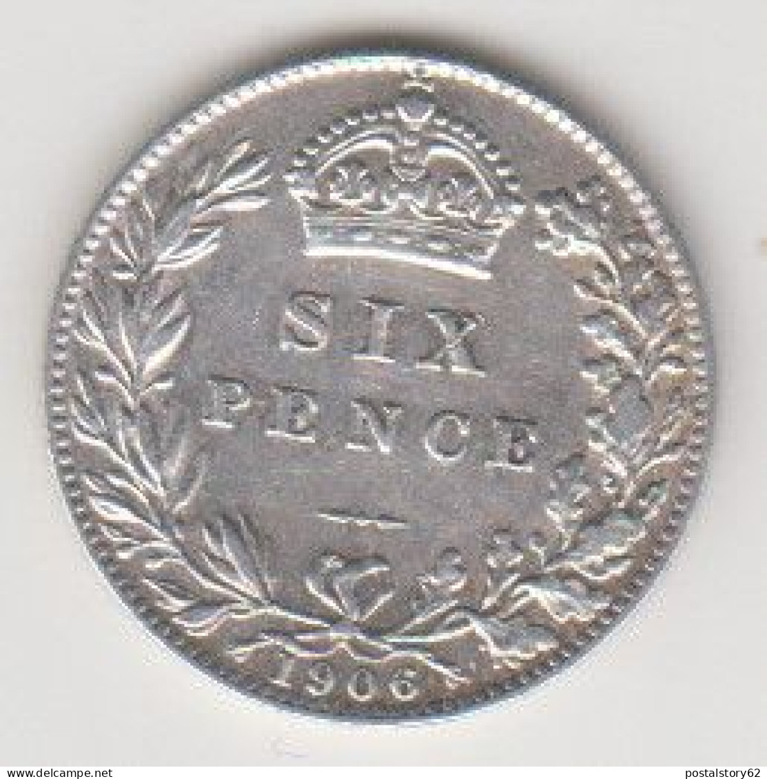 Gran Bretagna, Edward VII° Six Pence Moneta Arg. 1906 Qspl - H. 6 Pence