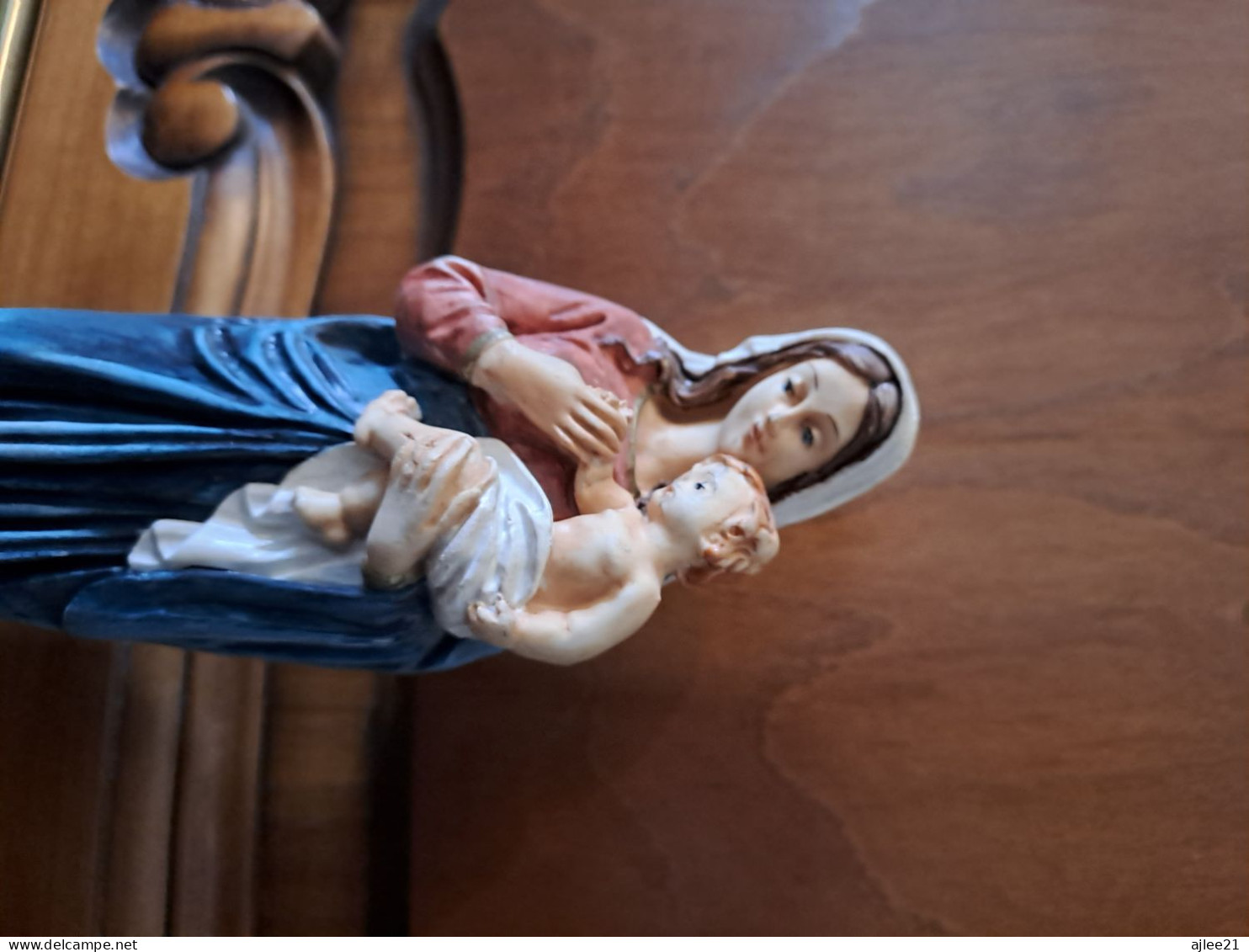 Statue Sainte Vierge Marie Portant L'enfant Jesus. - Art Religieux