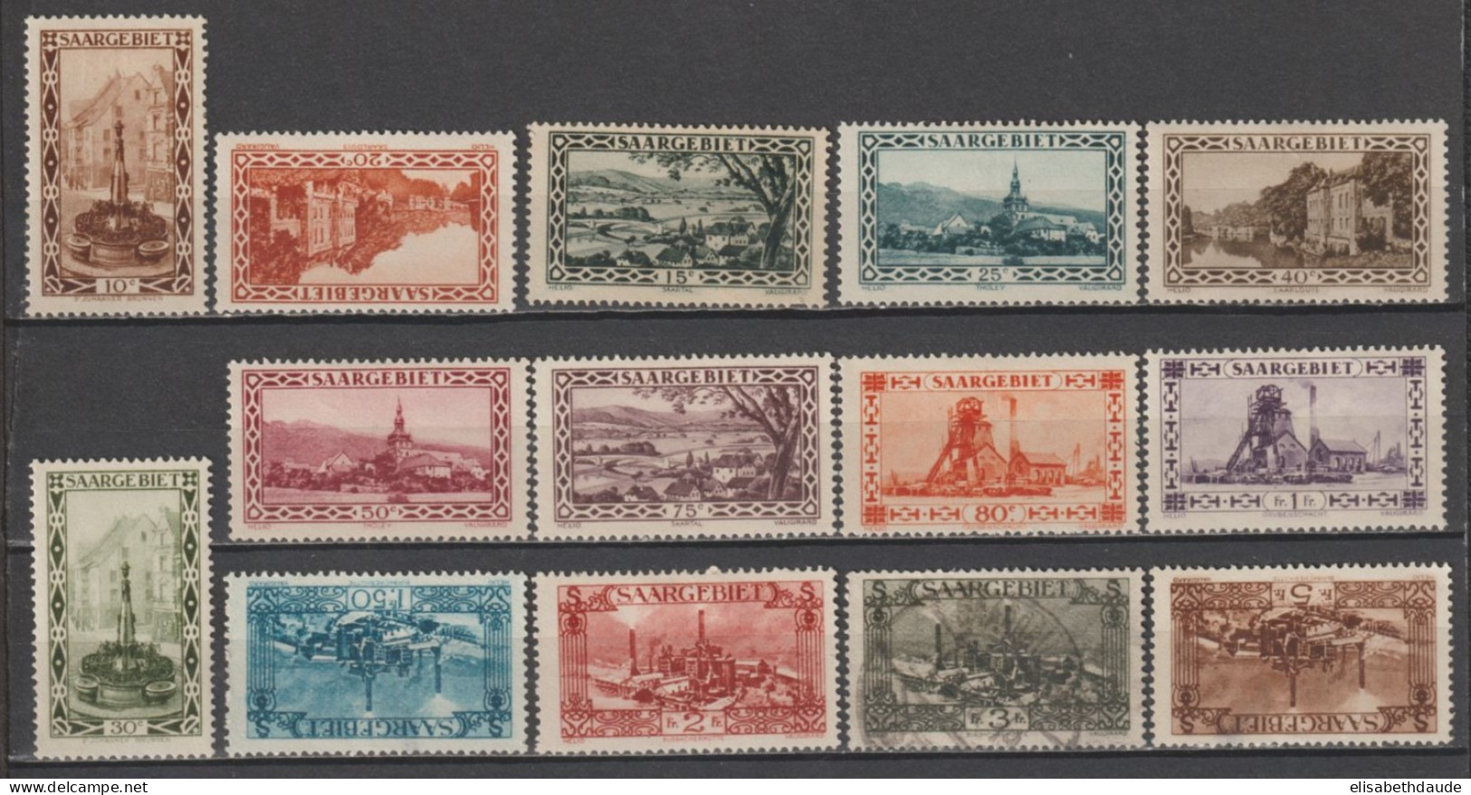 SAAR / SARRE - 1927 - SERIE COMPLETE YT N°107/120 * MH (119 OBLITERE) - COTE = 44 EUR. - Nuovi