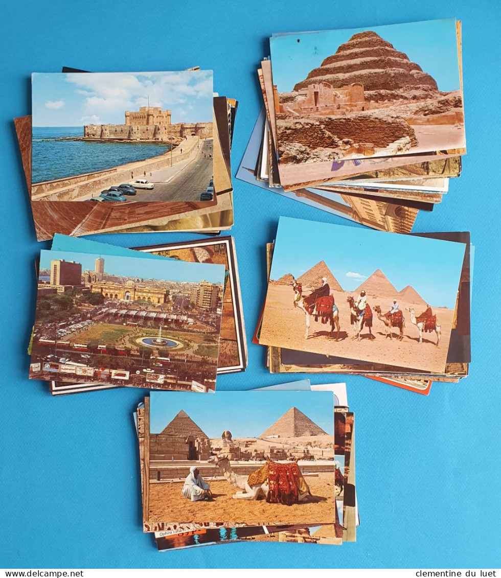 EGYPTE LOT 100 CARTES POSTALES MODERNES ET SEMI MODERNES TIMBRE STAMP - Collections & Lots