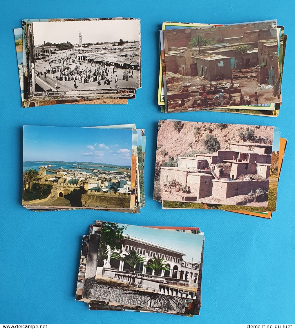 MAROC LOT 200 CARTES POSTALES MODERNES ET SEMI MODERNES TIMBRE STAMP - Collections & Lots