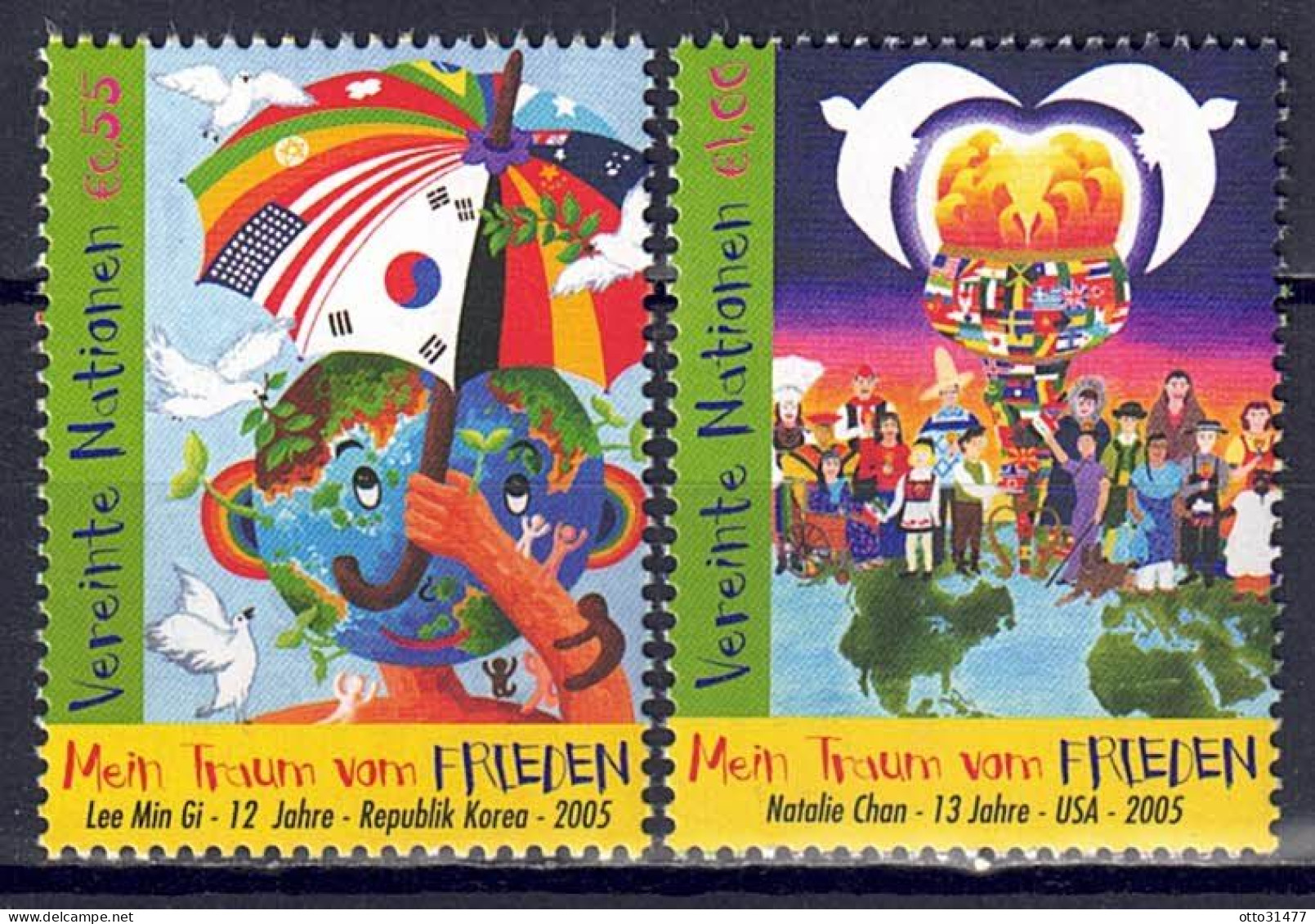 UNO Wien 2005 - Weltfriedenstag, Nr. 451 - 452, Postfrisch ** / MNH - Nuovi