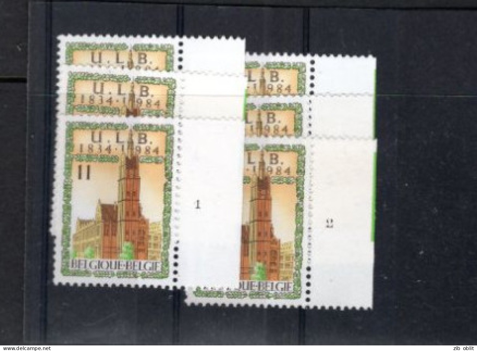 BELGIQUE BELGIE UNIVERSITE LIBRE DE BRUXELLES ULB LES 6 NUMEROS DE PLANCHES XX MNH 2112 - 1981-1990