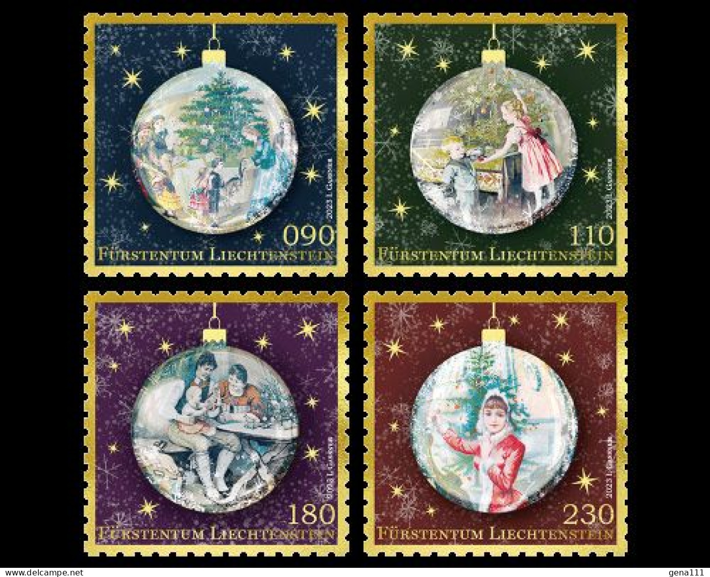 Christmas Set Of 4 Stamps Liechtenstein 2023 - Ungebraucht