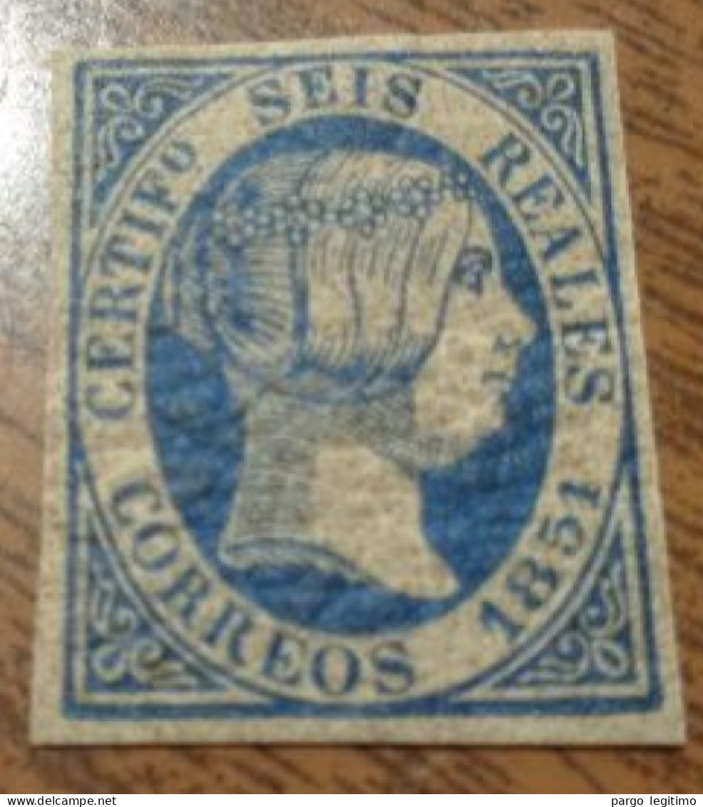 ESPAGNE 6 REALES 1852 - Unused Stamps