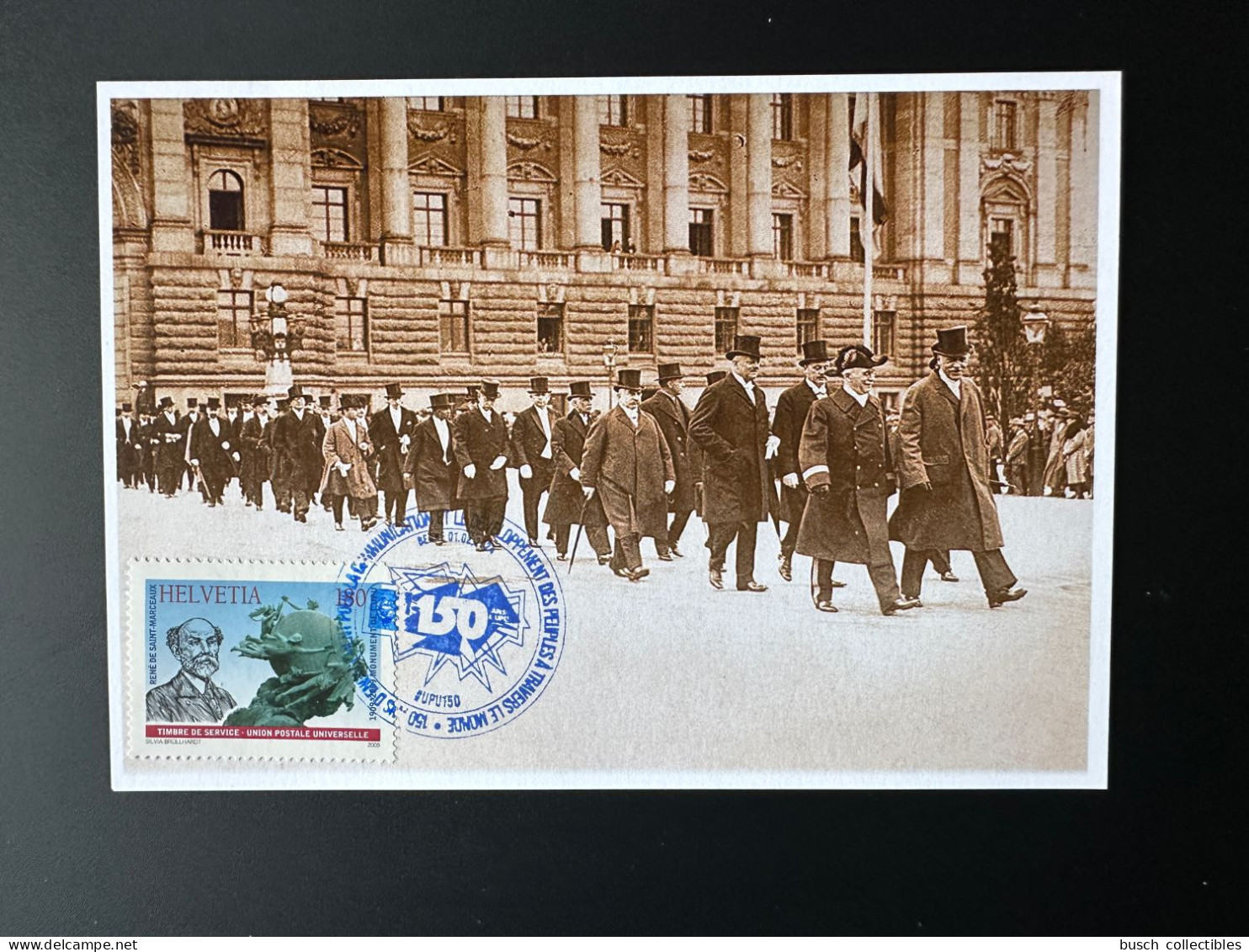 Berne Bern 2024 150 Years UPU Union Postale Universelle Historian's Colloquium Maximum Card Timbre De Service - WPV (Weltpostverein)