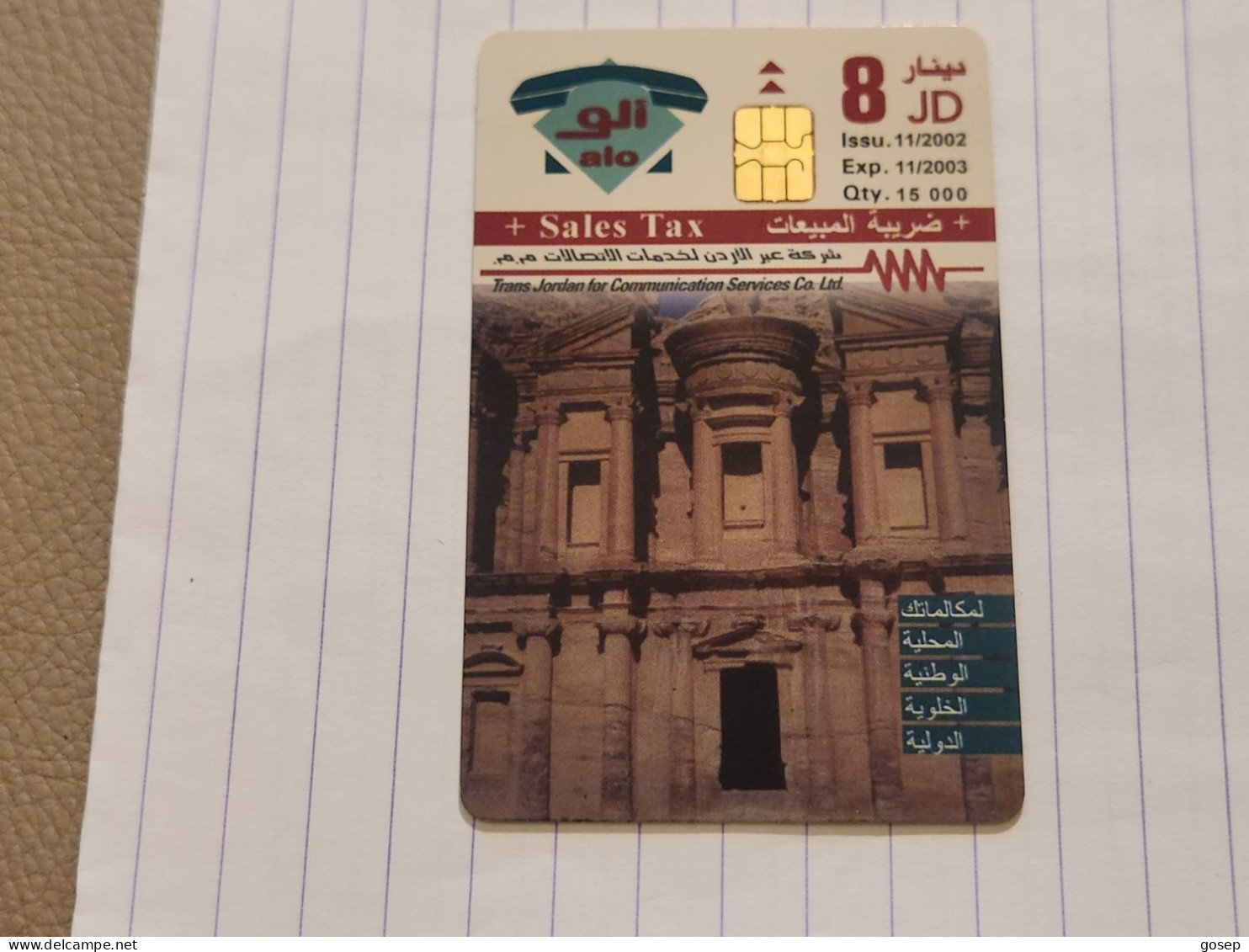 JORDAN-(JO-ALO-0177)-Petra-Old City-(50)-(tirage-15.000)-(8JD)-(11/2003)-used Card+1card Prepiad Free - Jordanie