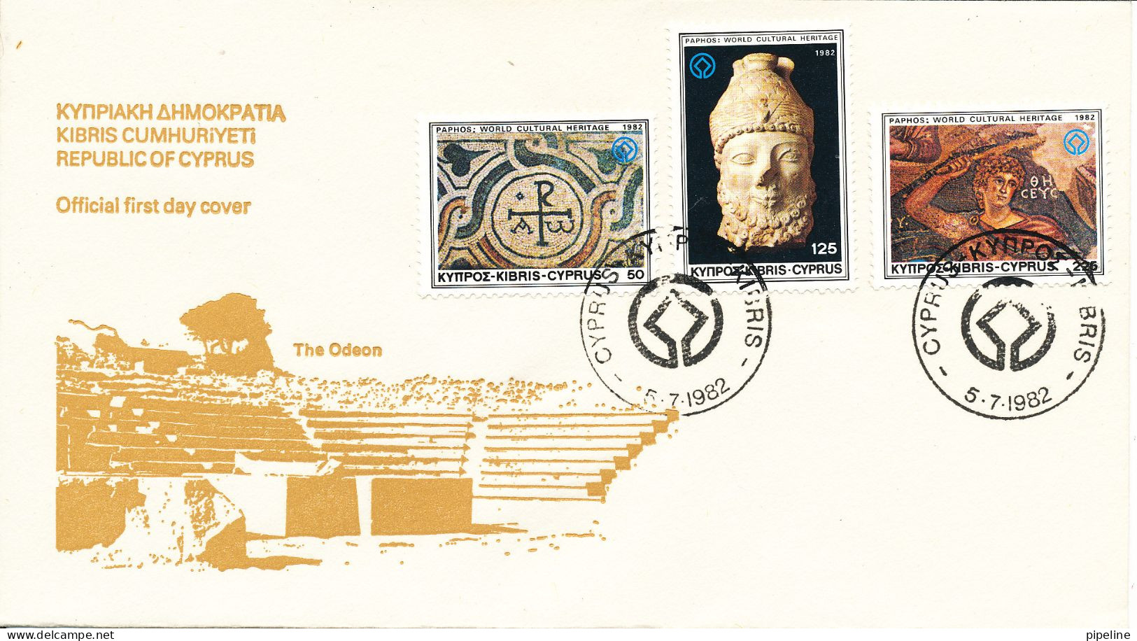 Cyprus Republic FDC 5-7-1982 Cultural Heritage With Cachet - Brieven En Documenten