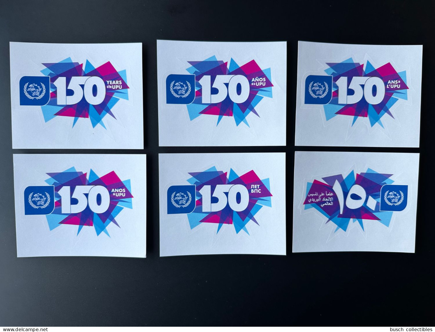 Berne Bern 2024 150 Ans Years UPU Union Postale Universelle Historian's Colloquium 6 Stickers Languages - UPU (Union Postale Universelle)